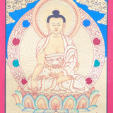 Shakyamuni Buddha Thangka promotes peace, devotion, and self-awareness.