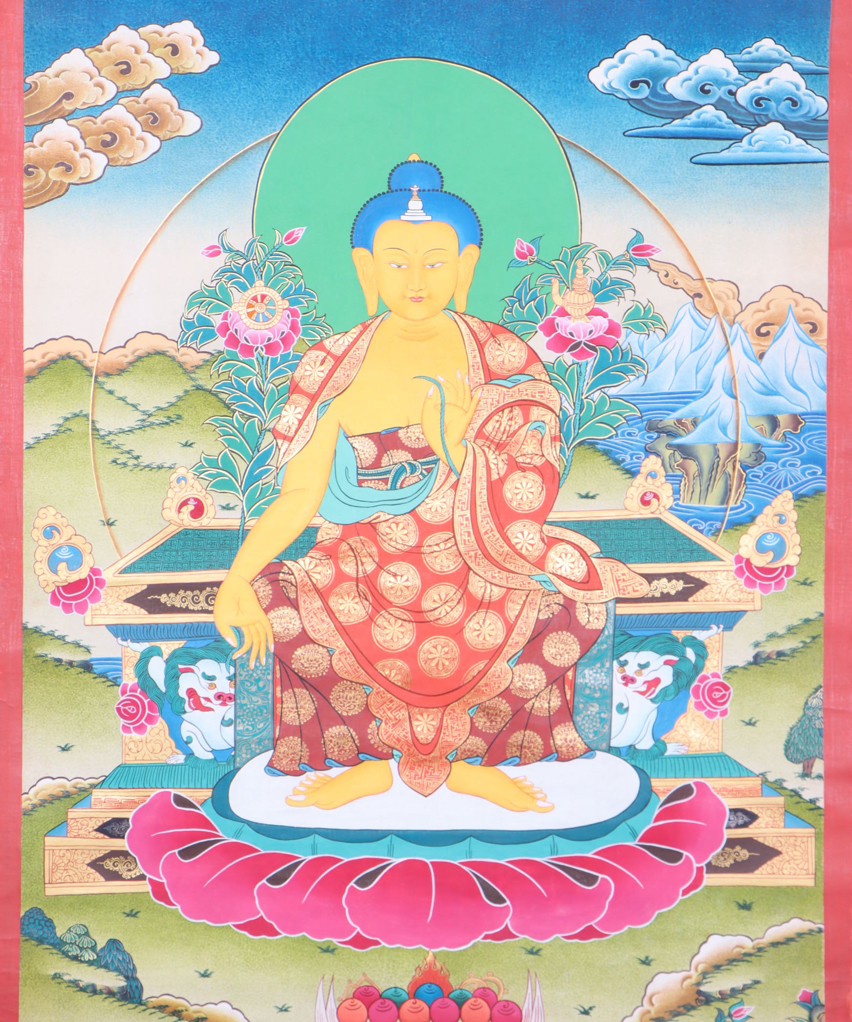 Maitreya Buddha Thangka for prayer and meditation.