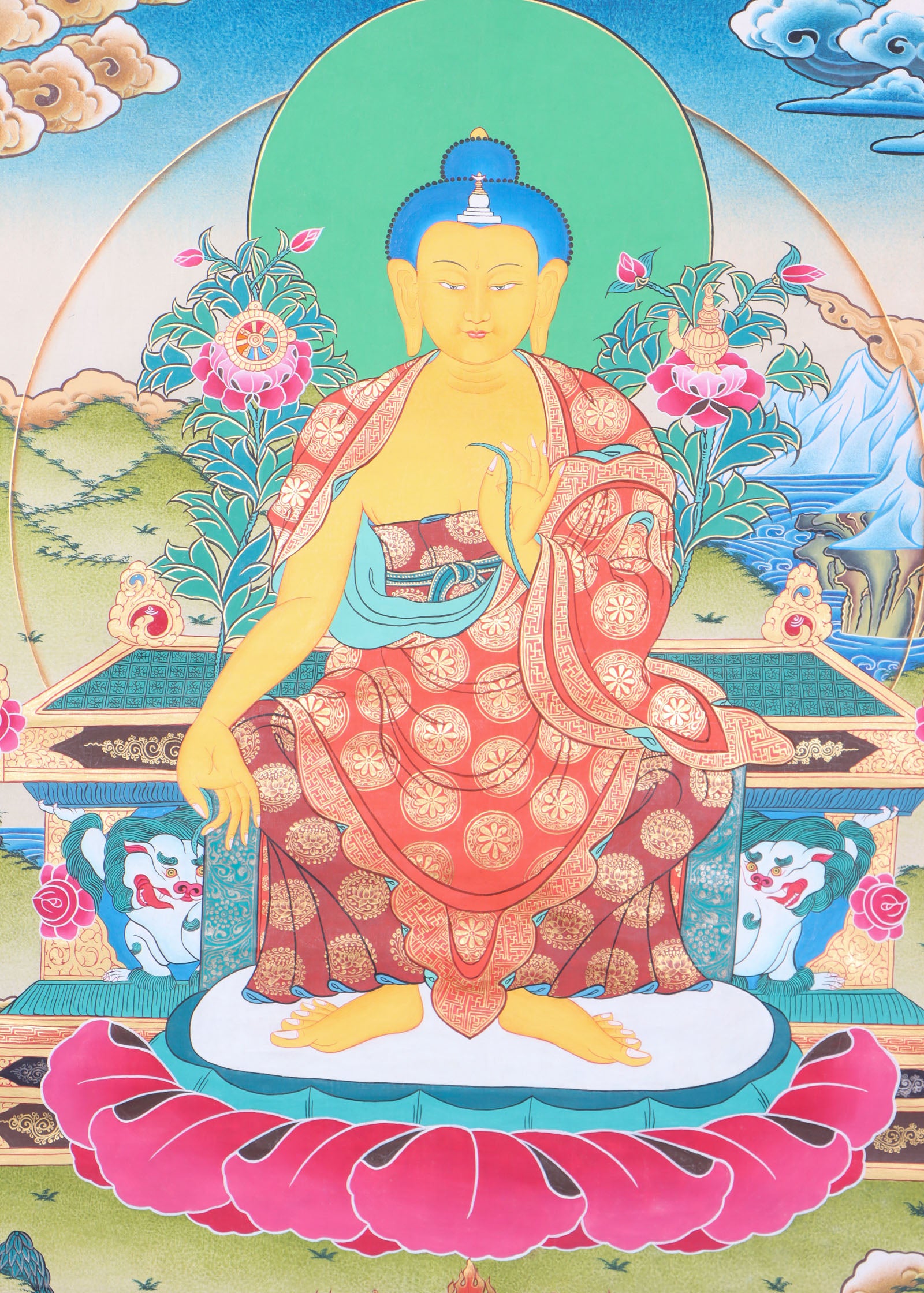 Maitreya Buddha Thangka for prayer and meditation.