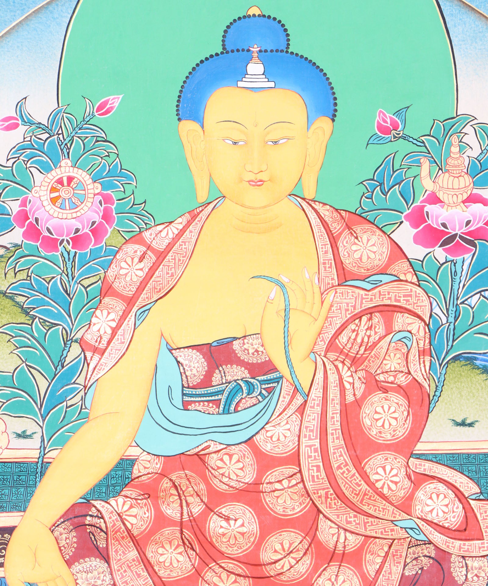 Maitreya Buddha Thangka for prayer and meditation.