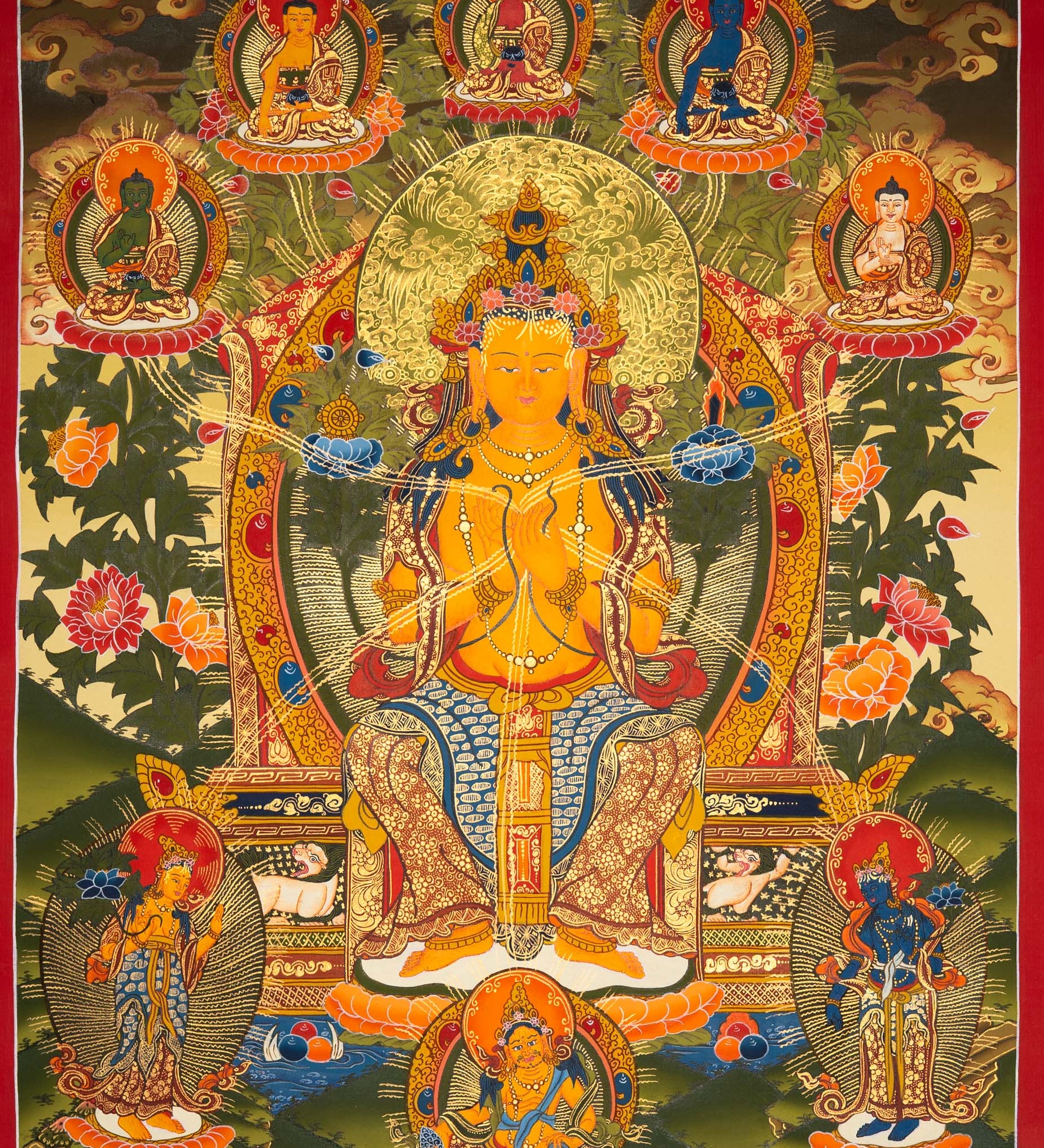 Maitreya Buddha Thangka - Sacred Painting