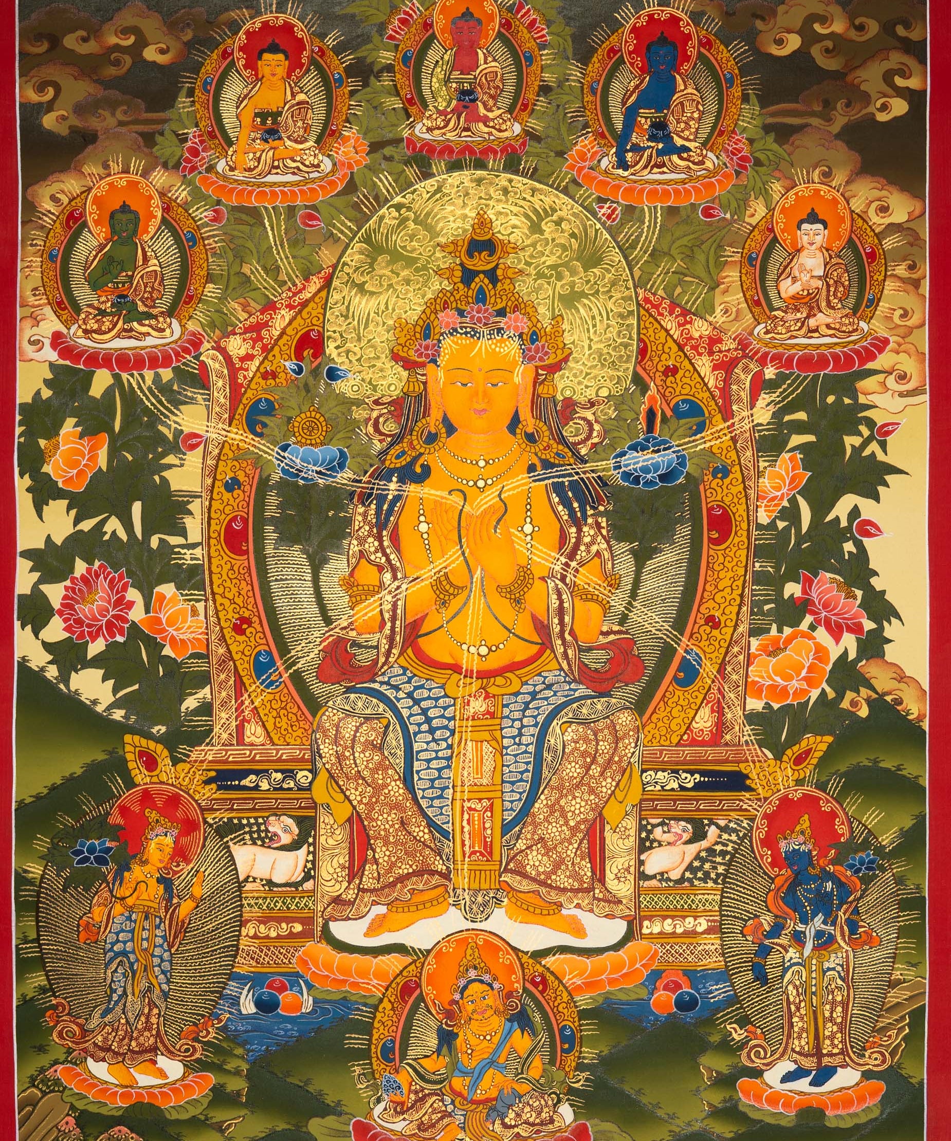Maitreya Buddha Thangka - Sacred Painting
