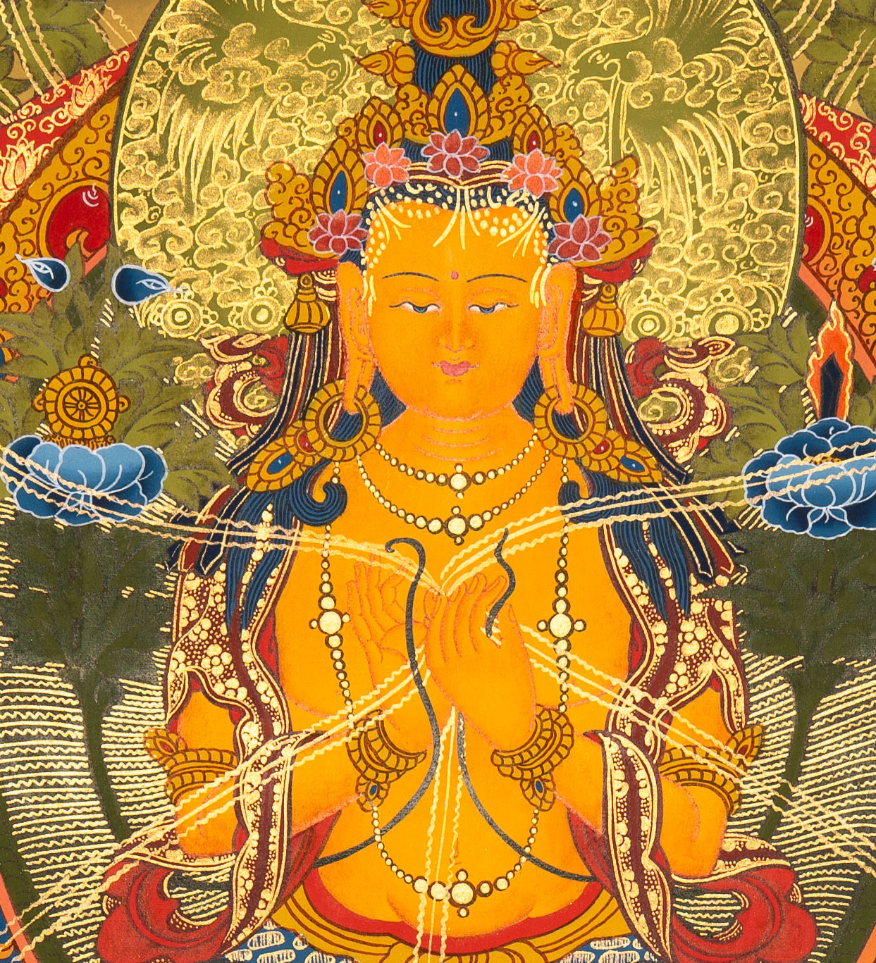 Maitreya Buddha Thangka - Sacred Painting