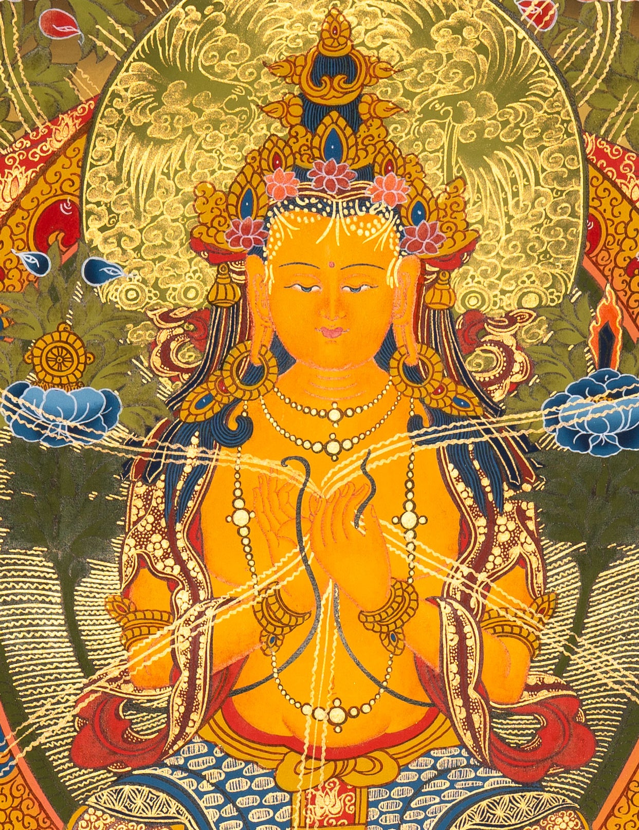 Maitreya Buddha Thangka - Sacred Painting