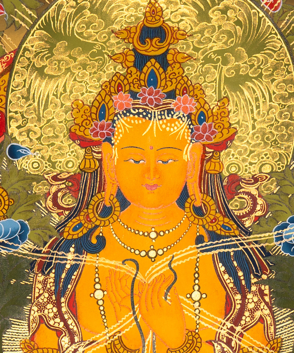 Maitreya Buddha Thangka - Sacred Painting