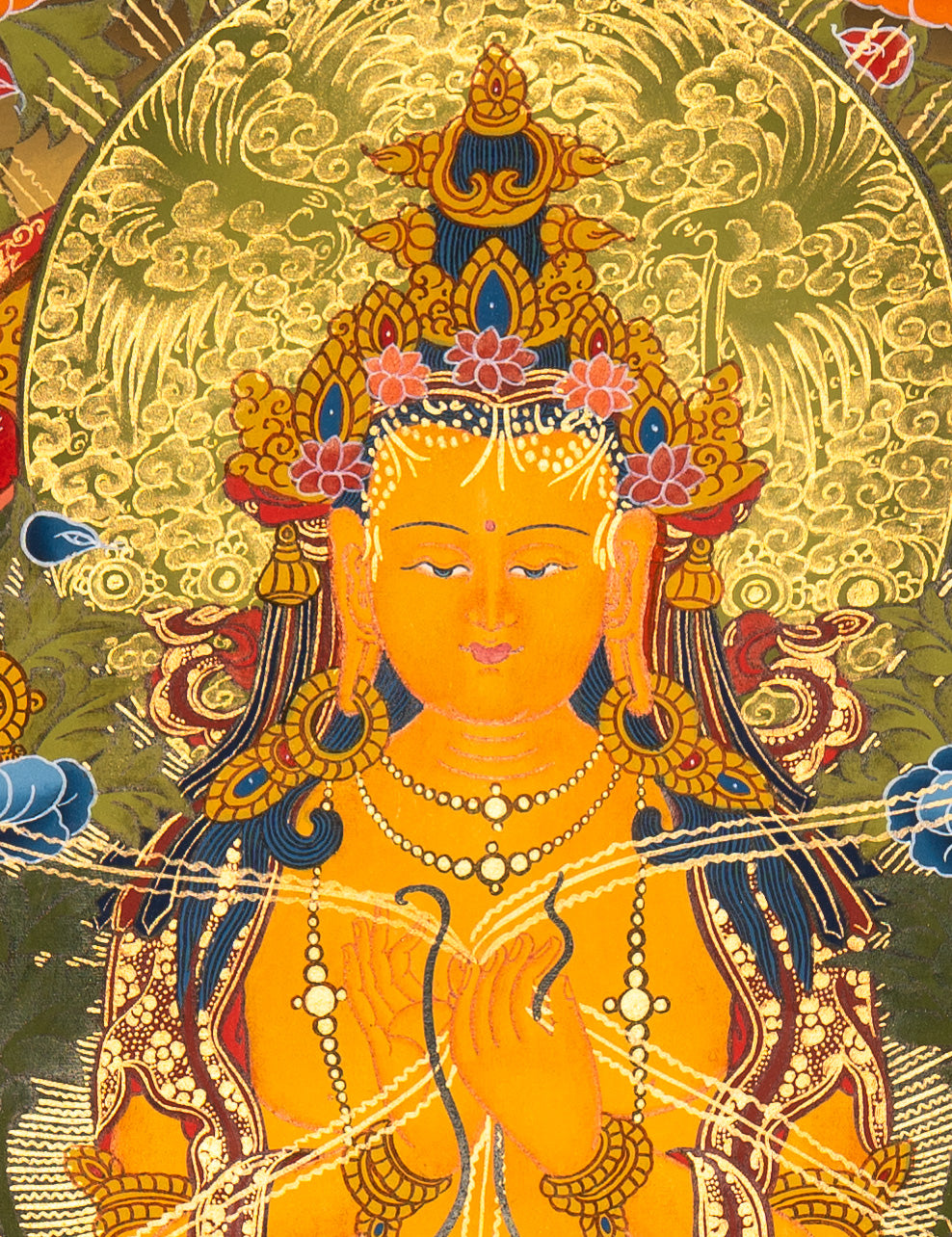 Maitreya Buddha Thangka - Sacred Painting
