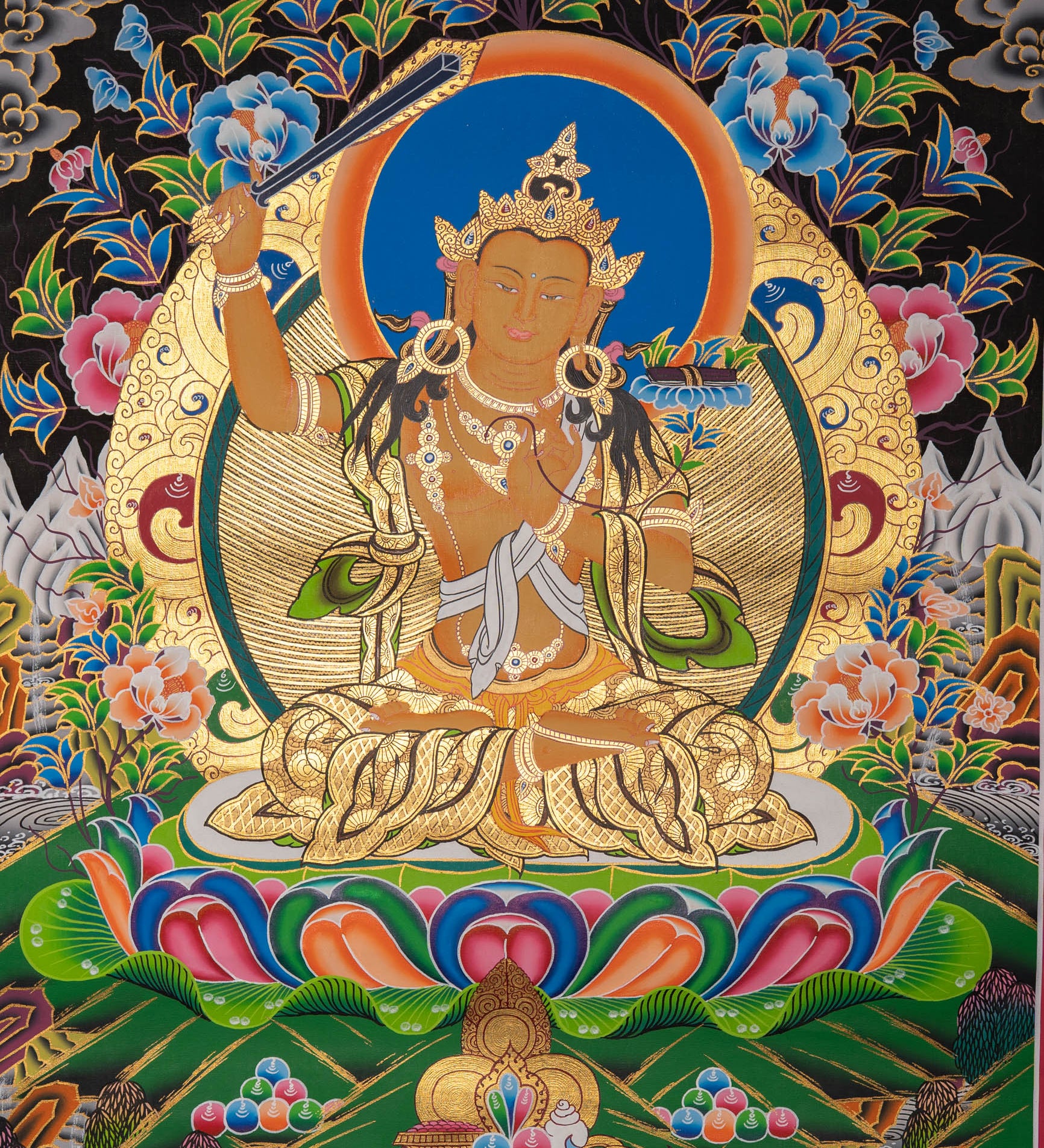 Manjushri Thangka - Sacred Painting