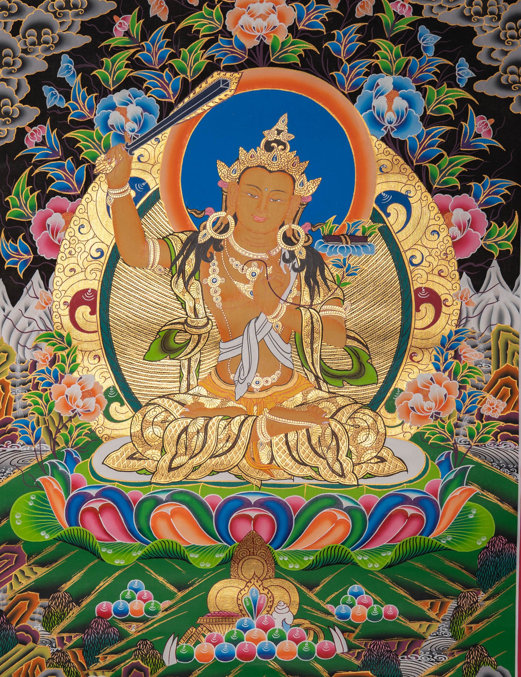 Manjushri Thangka - Sacred Painting