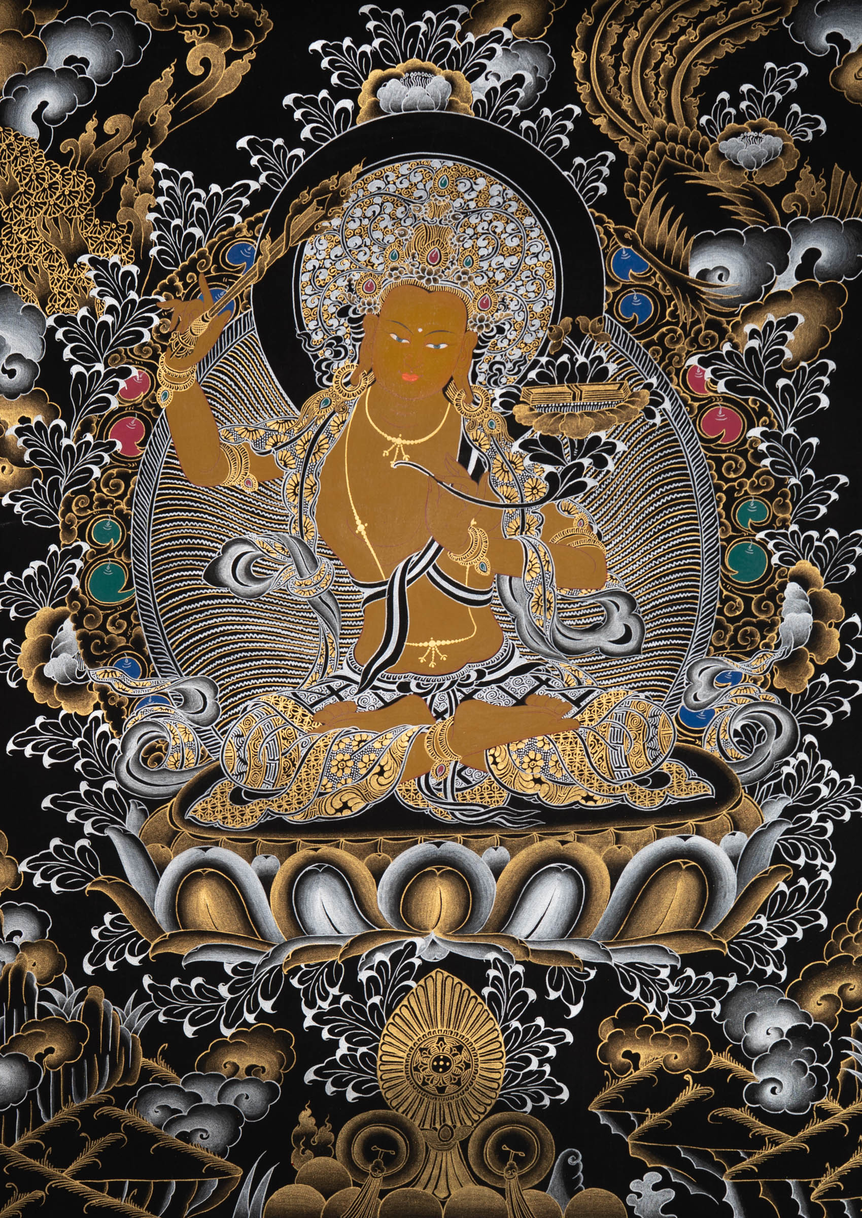 Manjushri Thangka - Handpainted Art