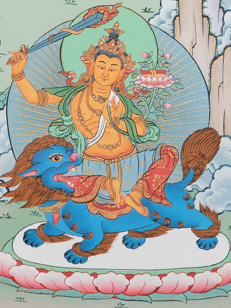 Manjushri Thangka - Tibetan Painting 