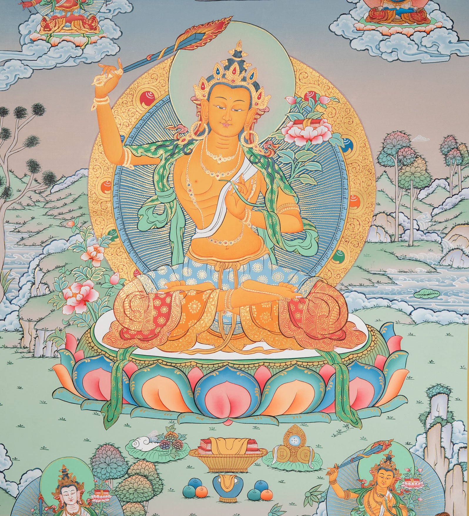 Manjushri Thangka - Tibetan Painting 
