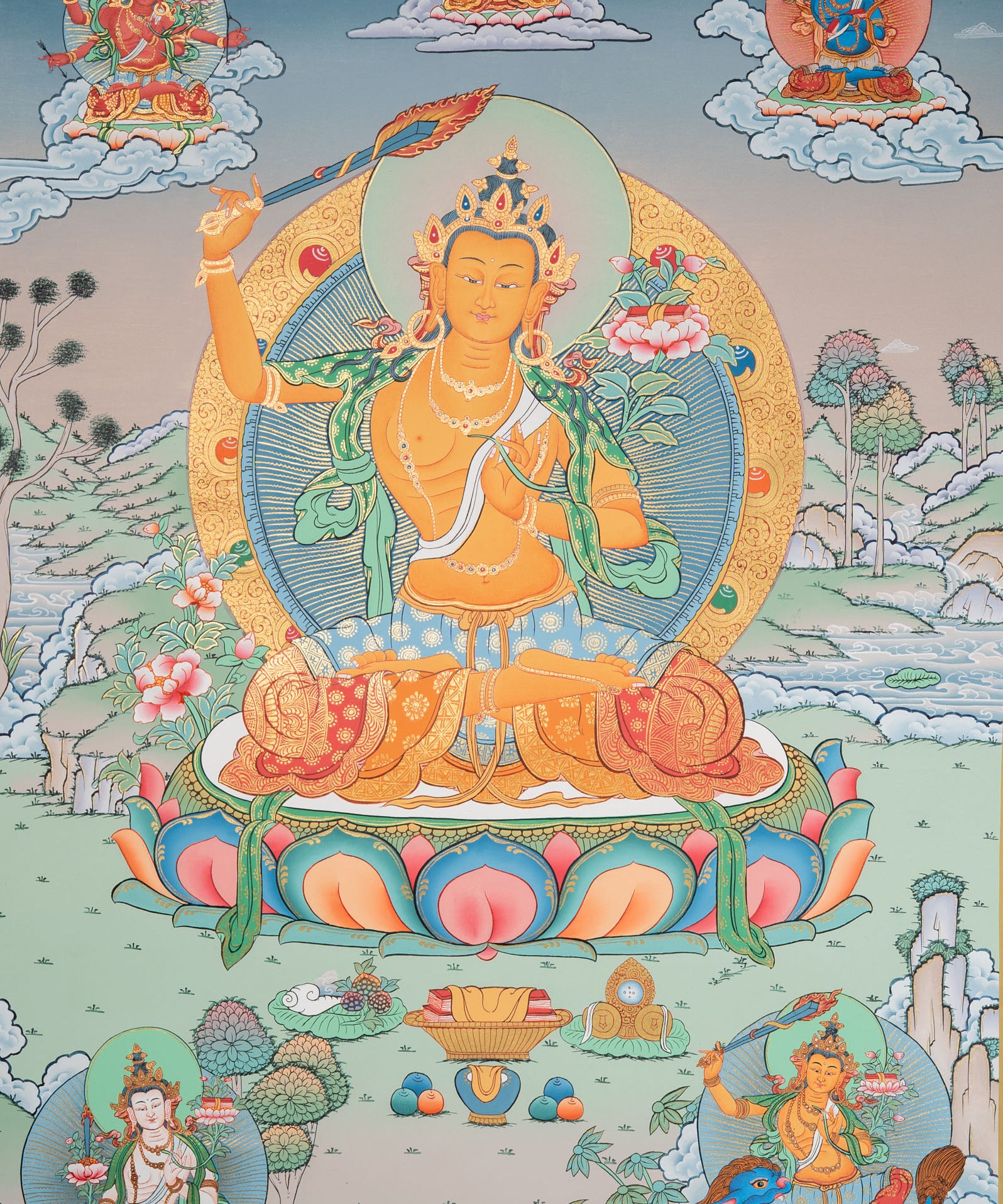 Manjushri Thangka - Tibetan Painting 