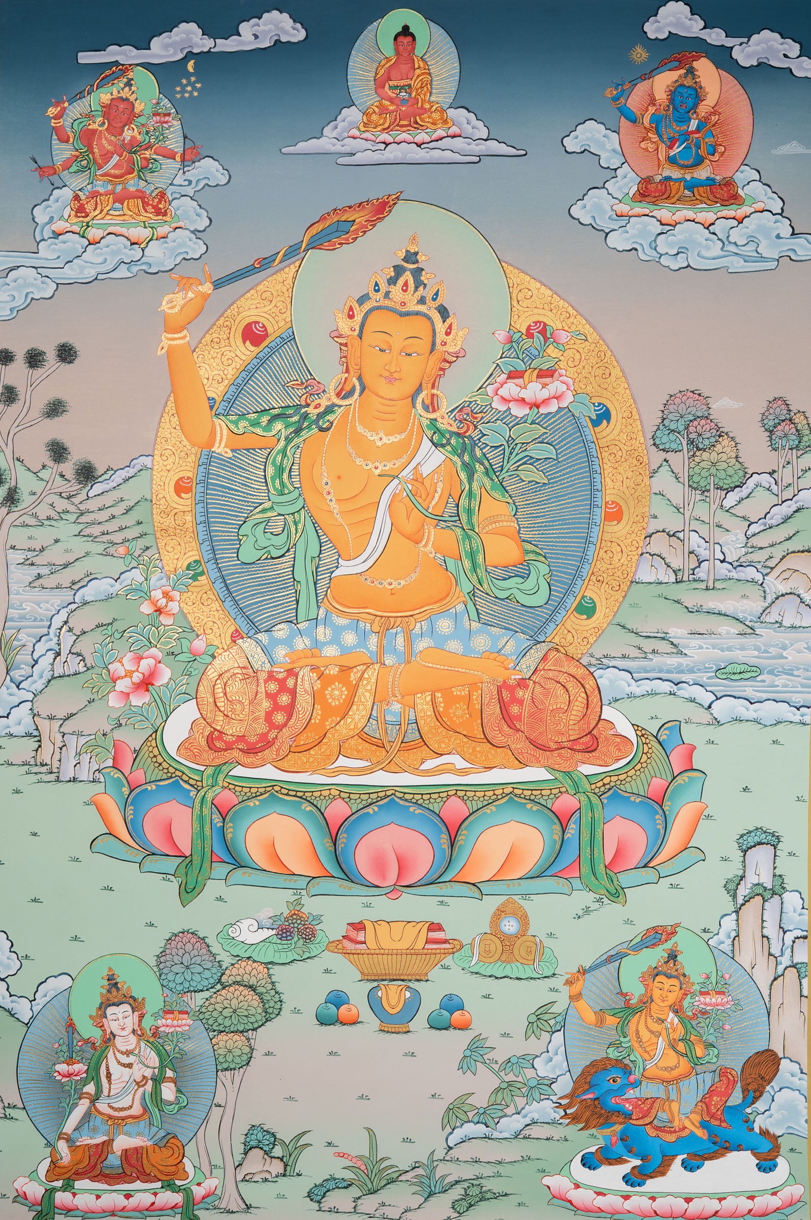 Manjushri Thangka - Tibetan Painting 