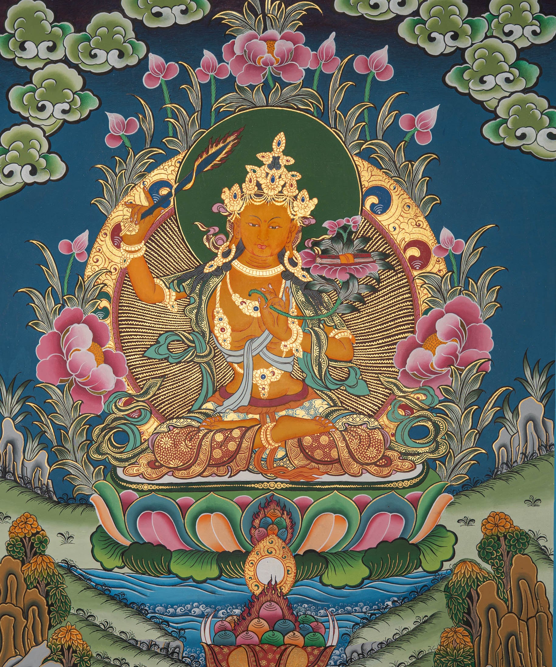 Manjushri Tibetan Thangka Painting