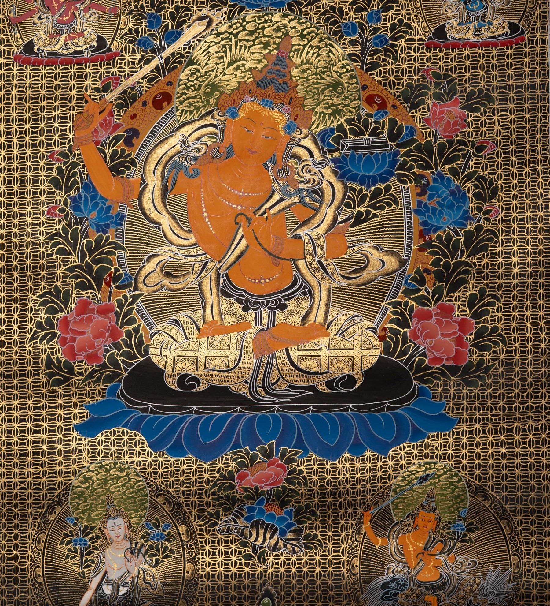Manjushri Thangka – Handpainted Art