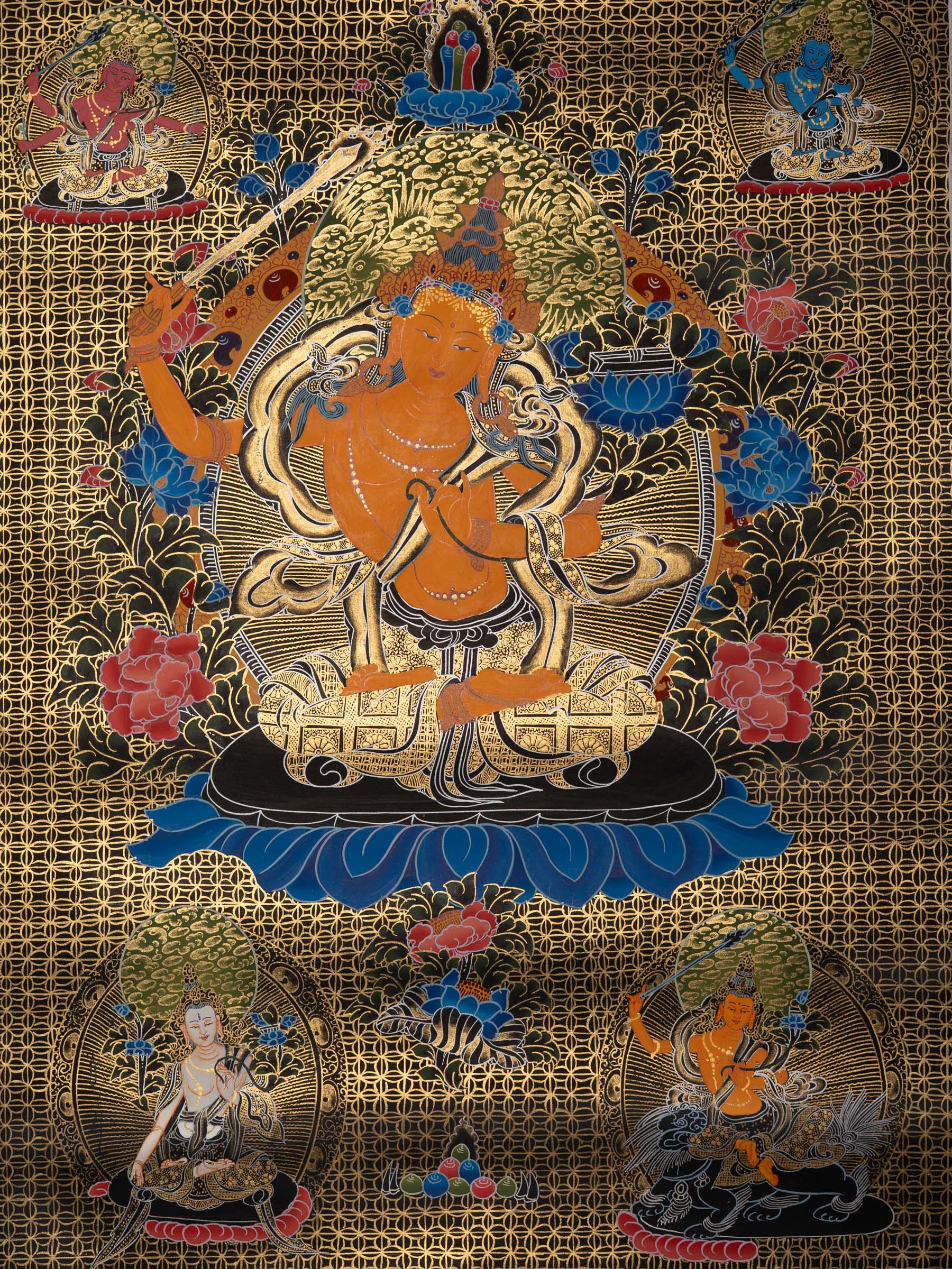 Manjushri Thangka – Handpainted Art