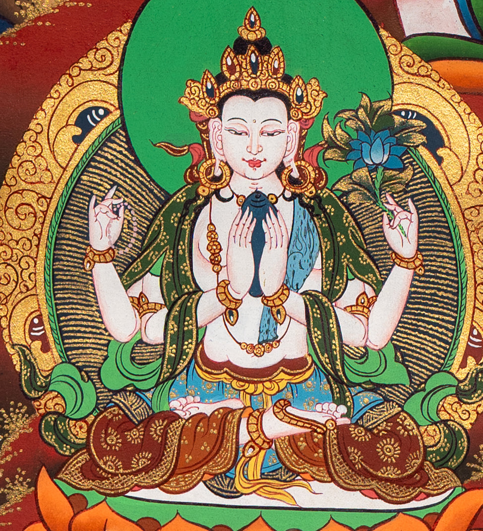 Manjushri Thangka Painting - Sacred Painting