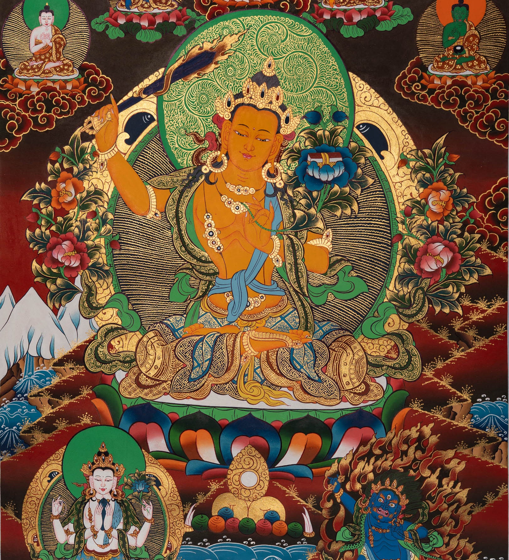 Manjushri Thangka Painting - Sacred Painting