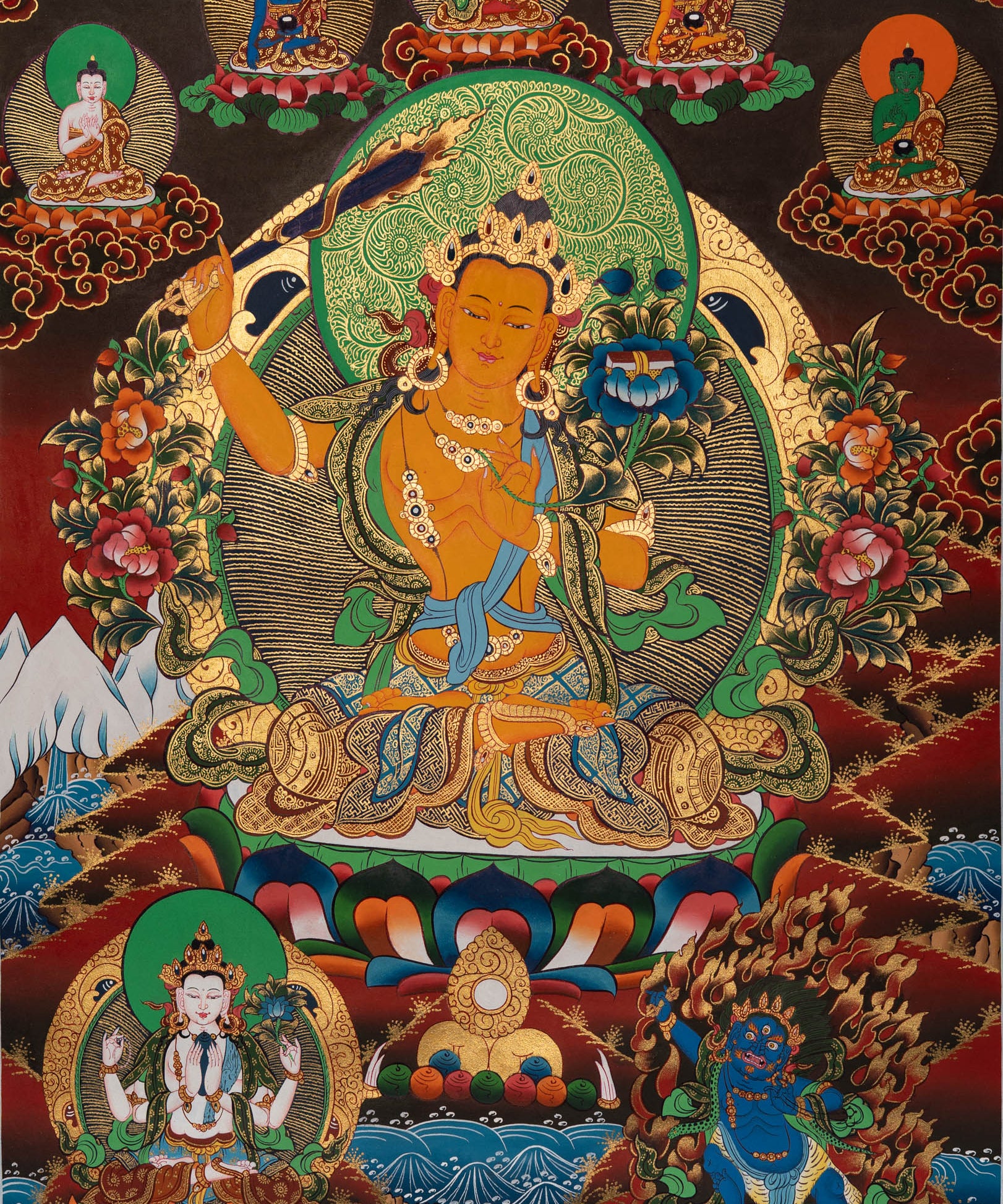 Manjushri Thangka Painting - Sacred Painting