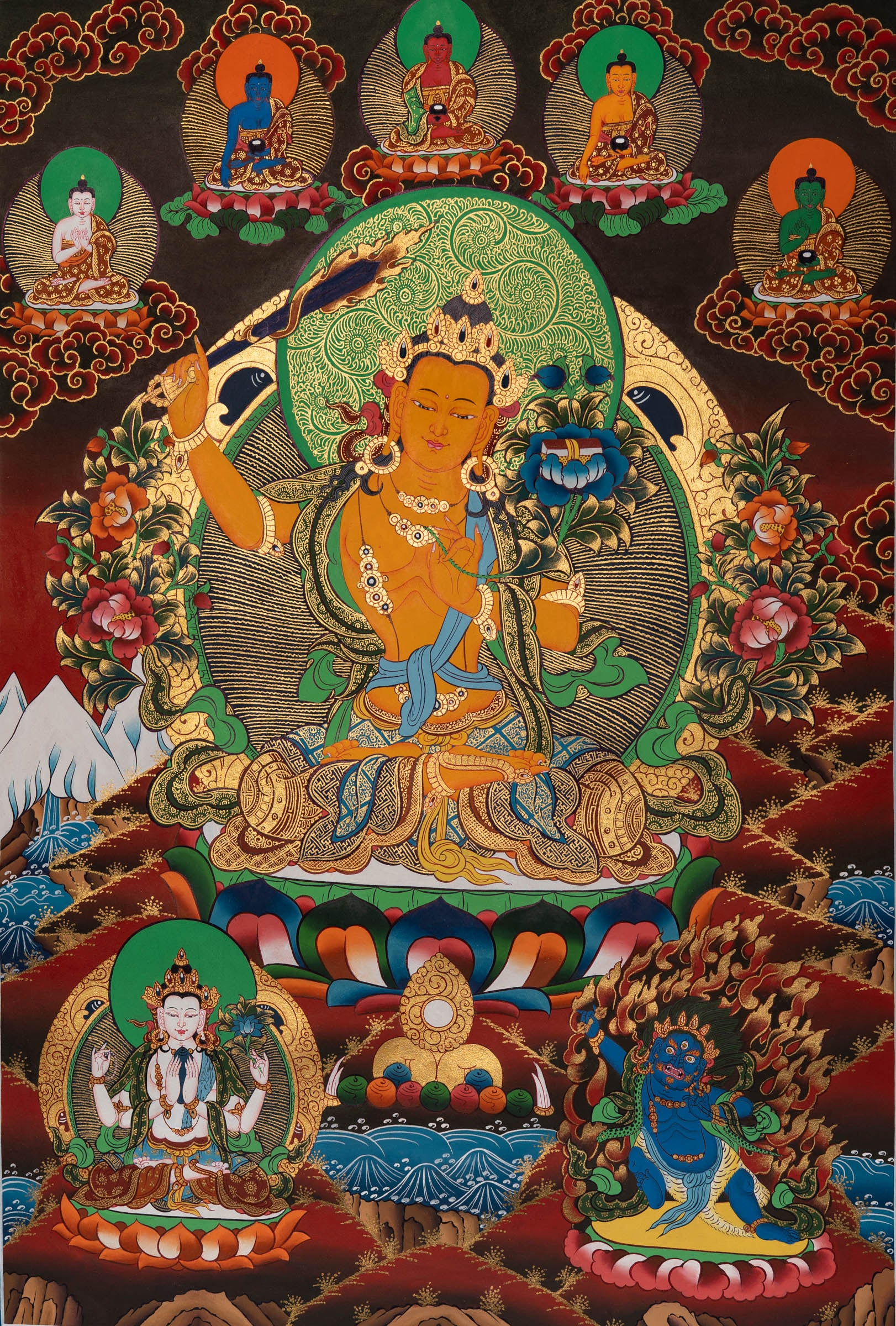 Manjushri Thangka Painting - Sacred Painting