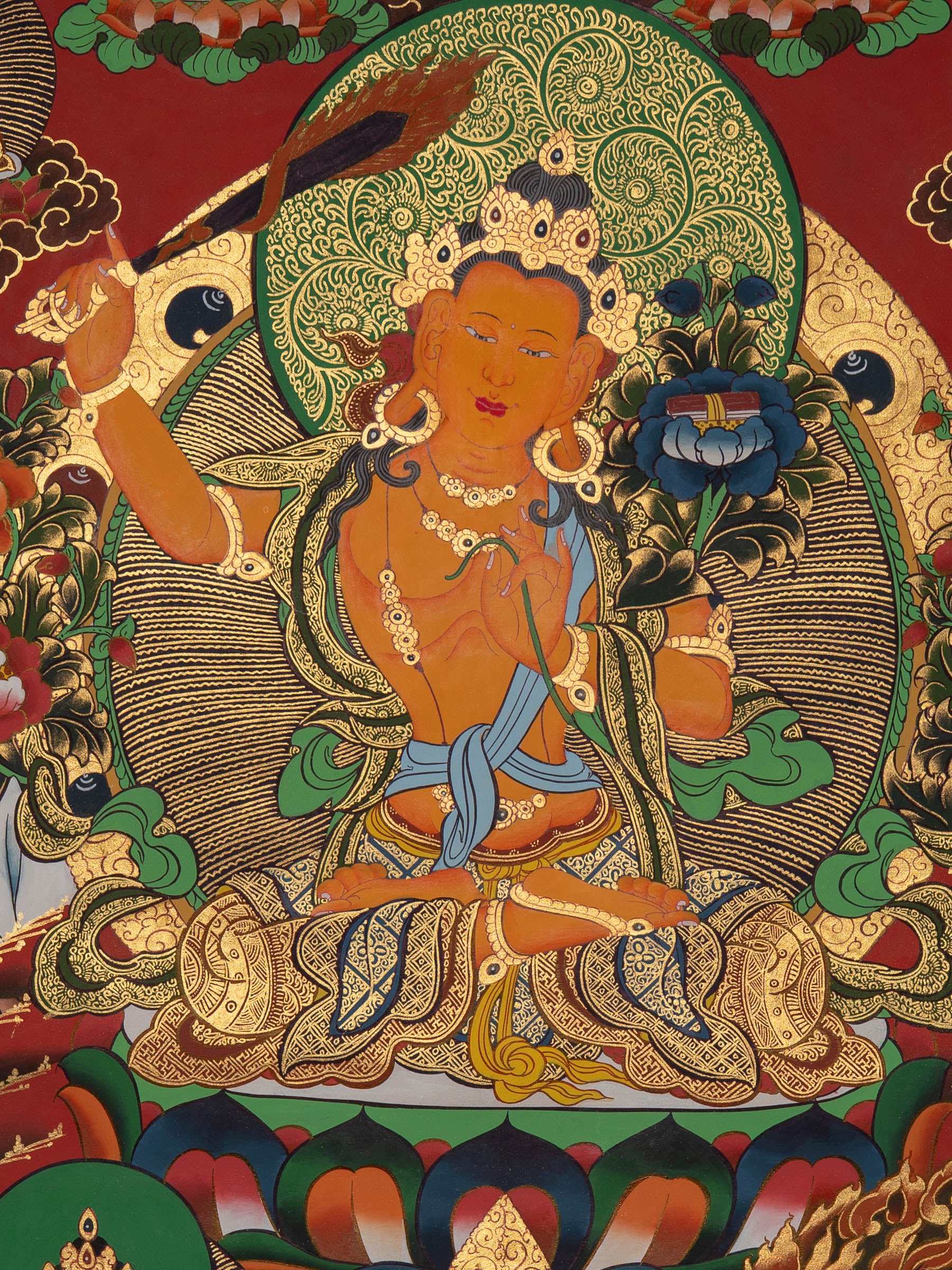 Manjushri Thangka - Sacred Painting