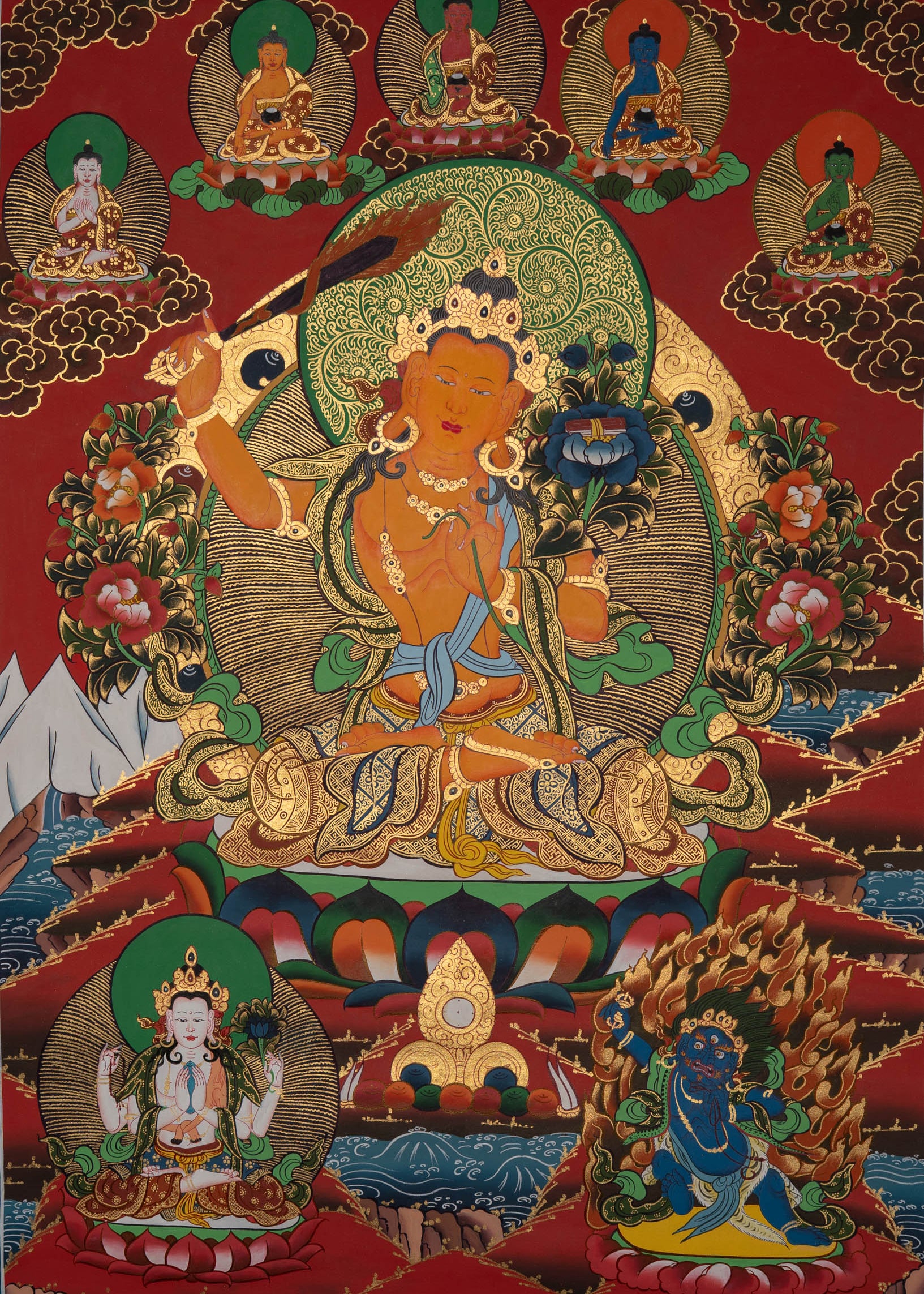 Manjushri Thangka - Sacred Painting