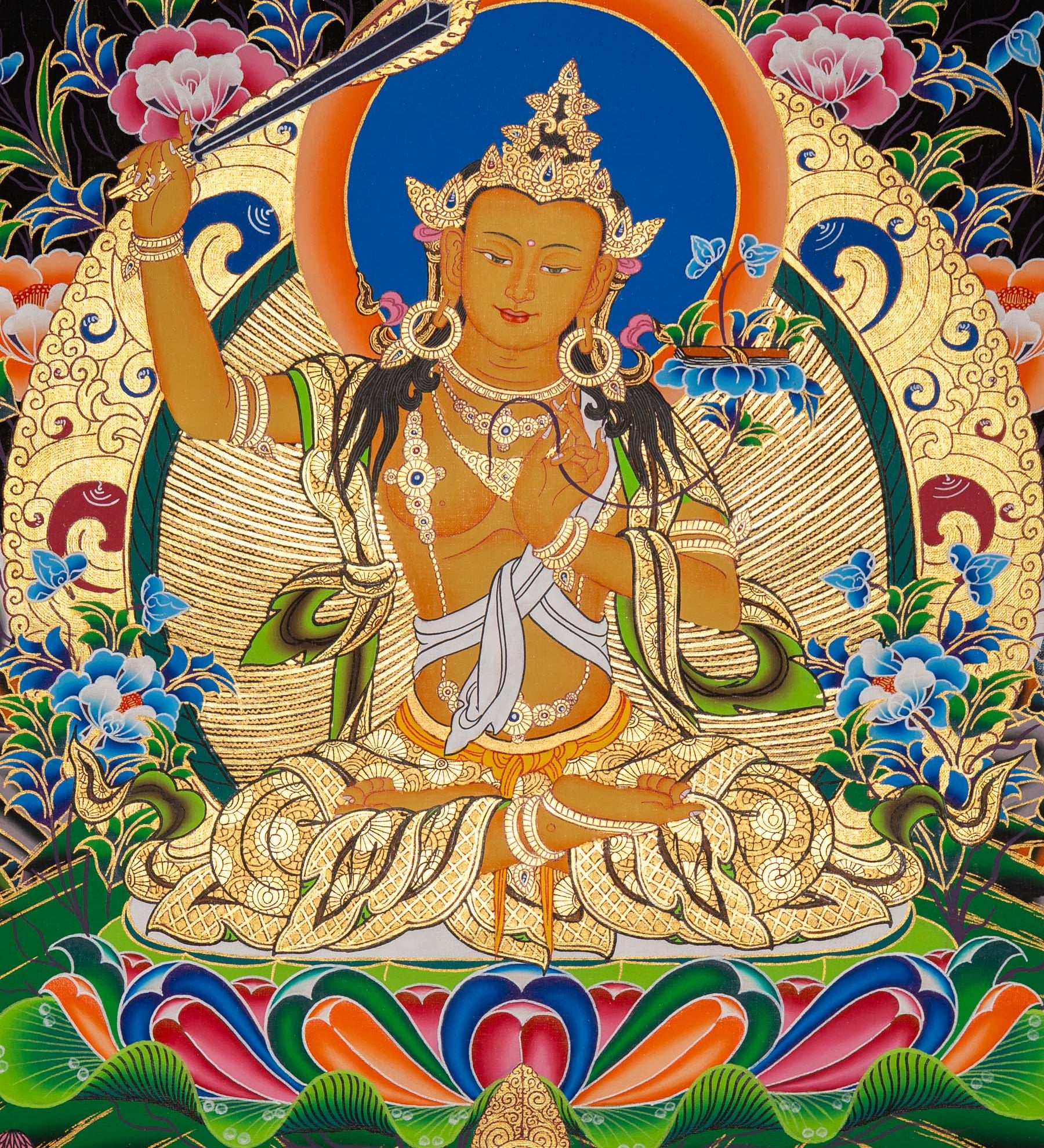 Manjushri Thangka - Sacred Painting