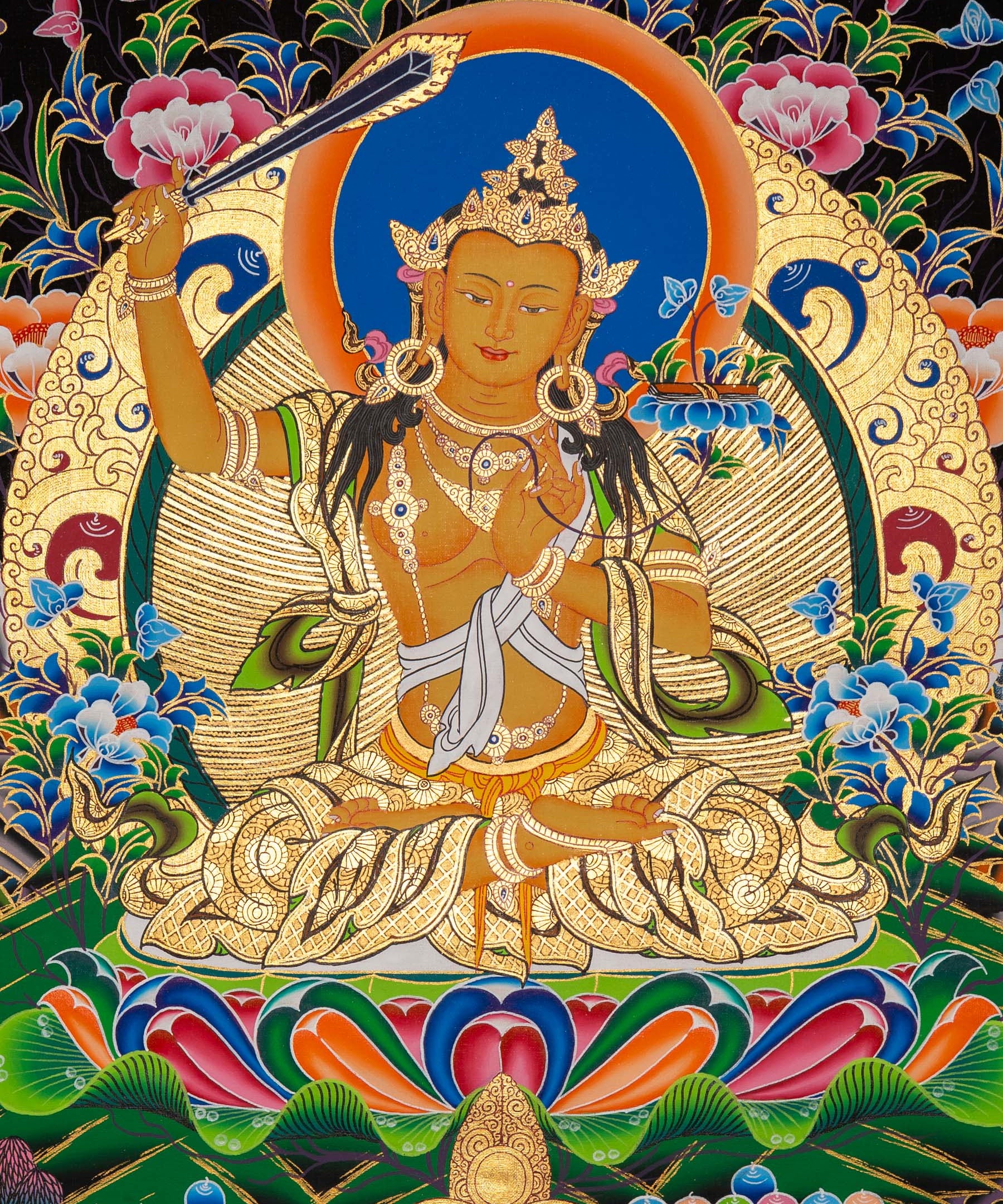 Manjushri Thangka - Sacred Painting