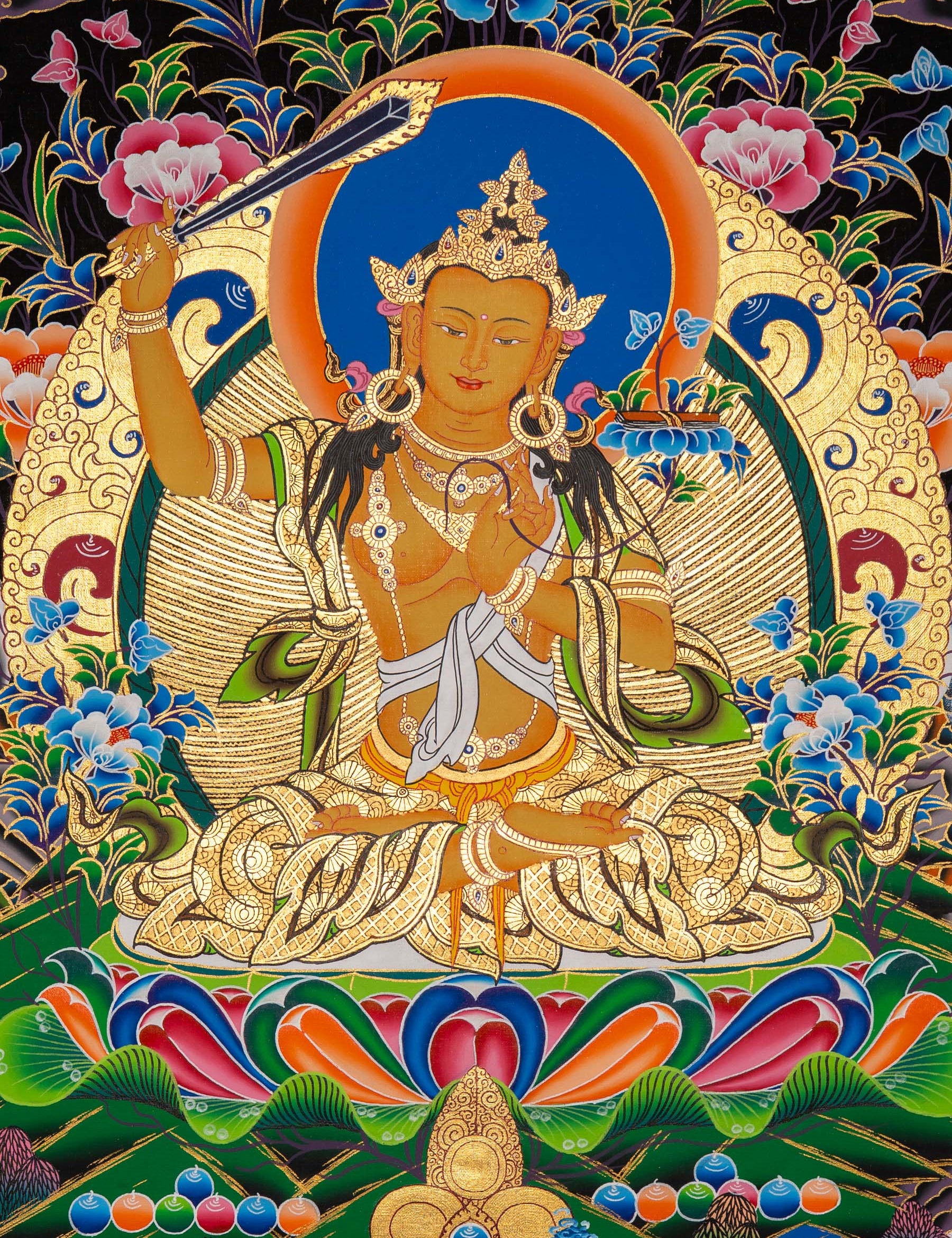 Manjushri Thangka - Sacred Painting