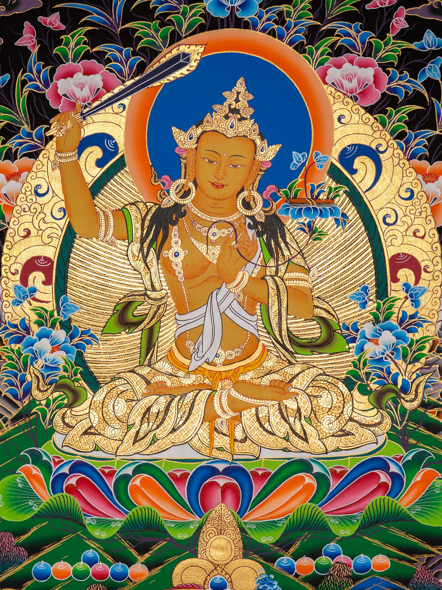 Manjushri Thangka - Sacred Painting