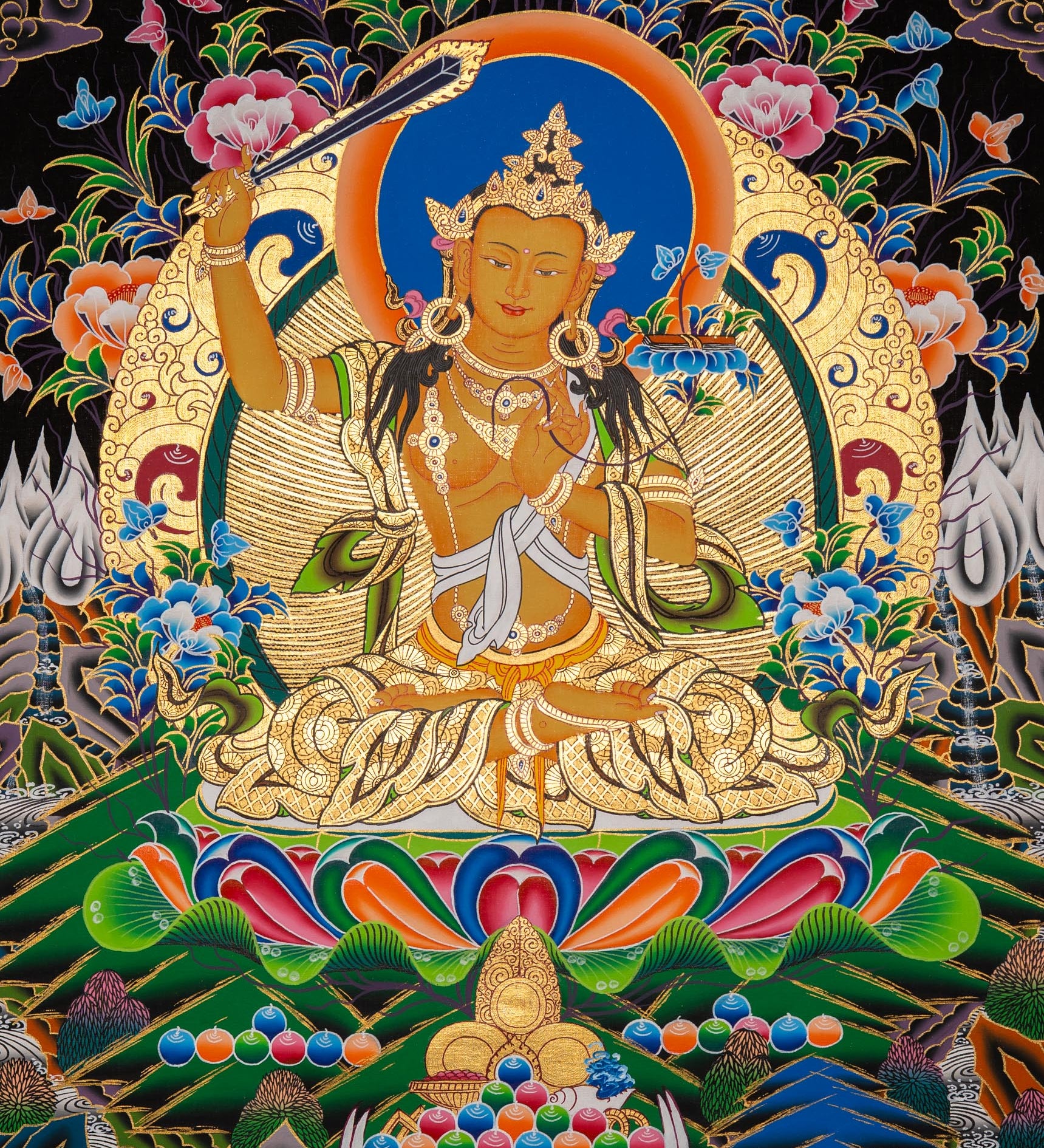 Manjushri Thangka - Sacred Painting