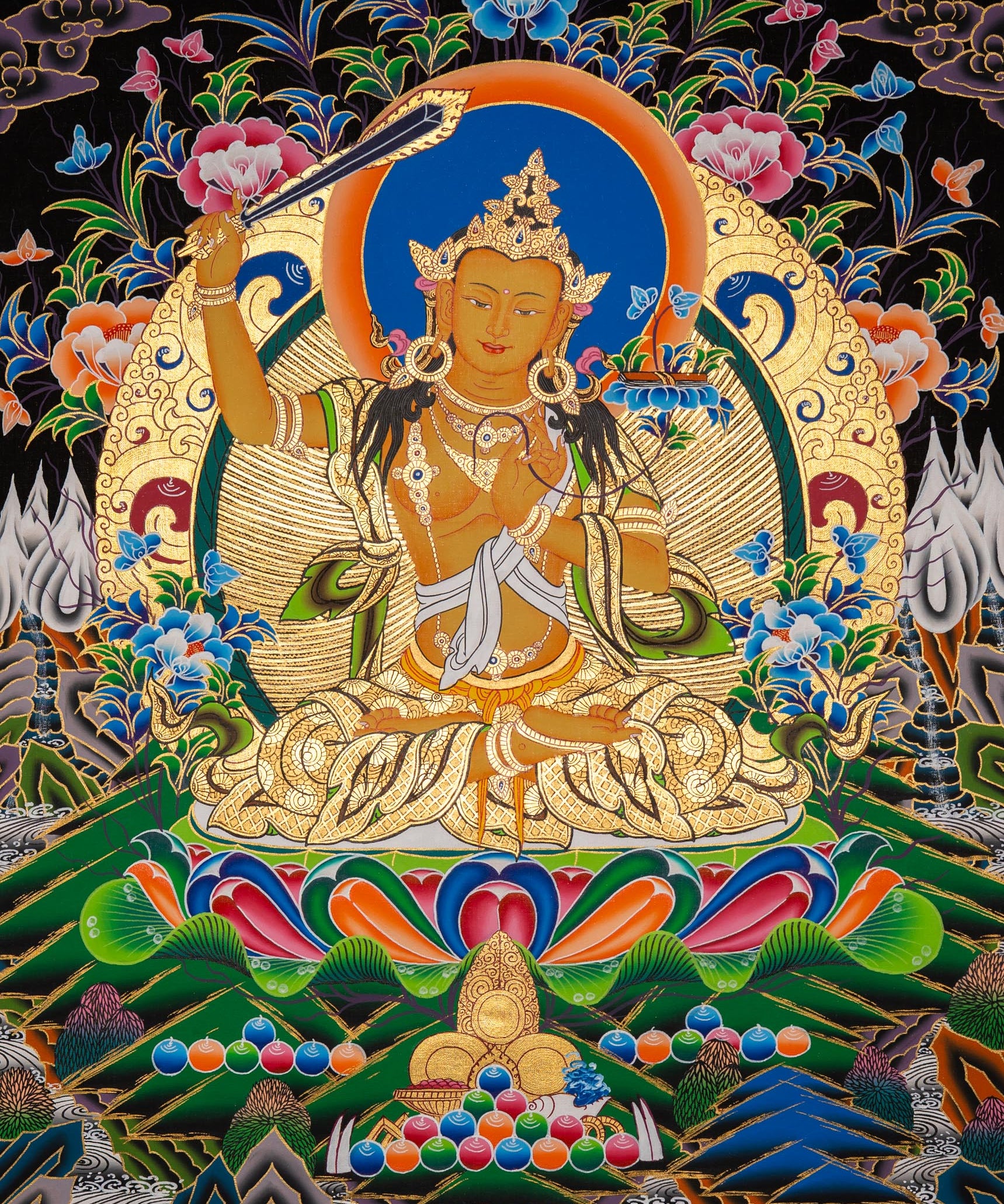Manjushri Thangka - Sacred Painting