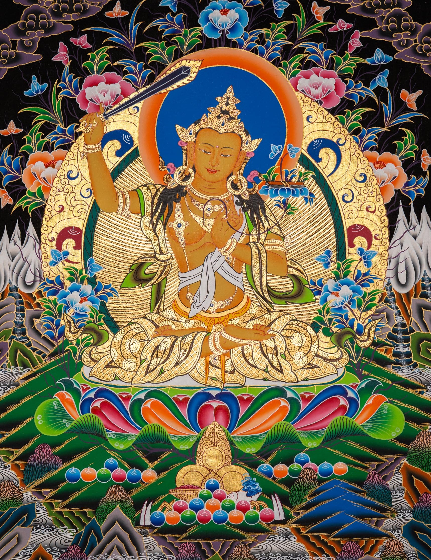Manjushri Thangka - Sacred Painting