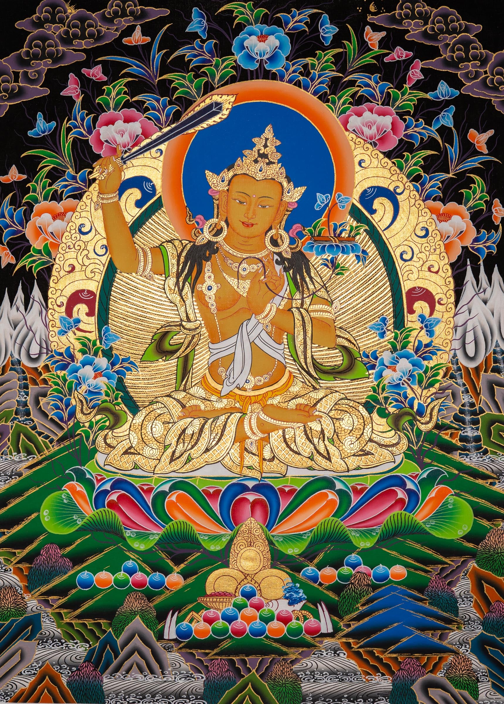 Manjushri Thangka - Sacred Painting