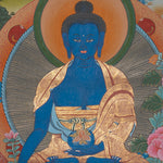 Medicine Buddha Thangka - Spiritual Art