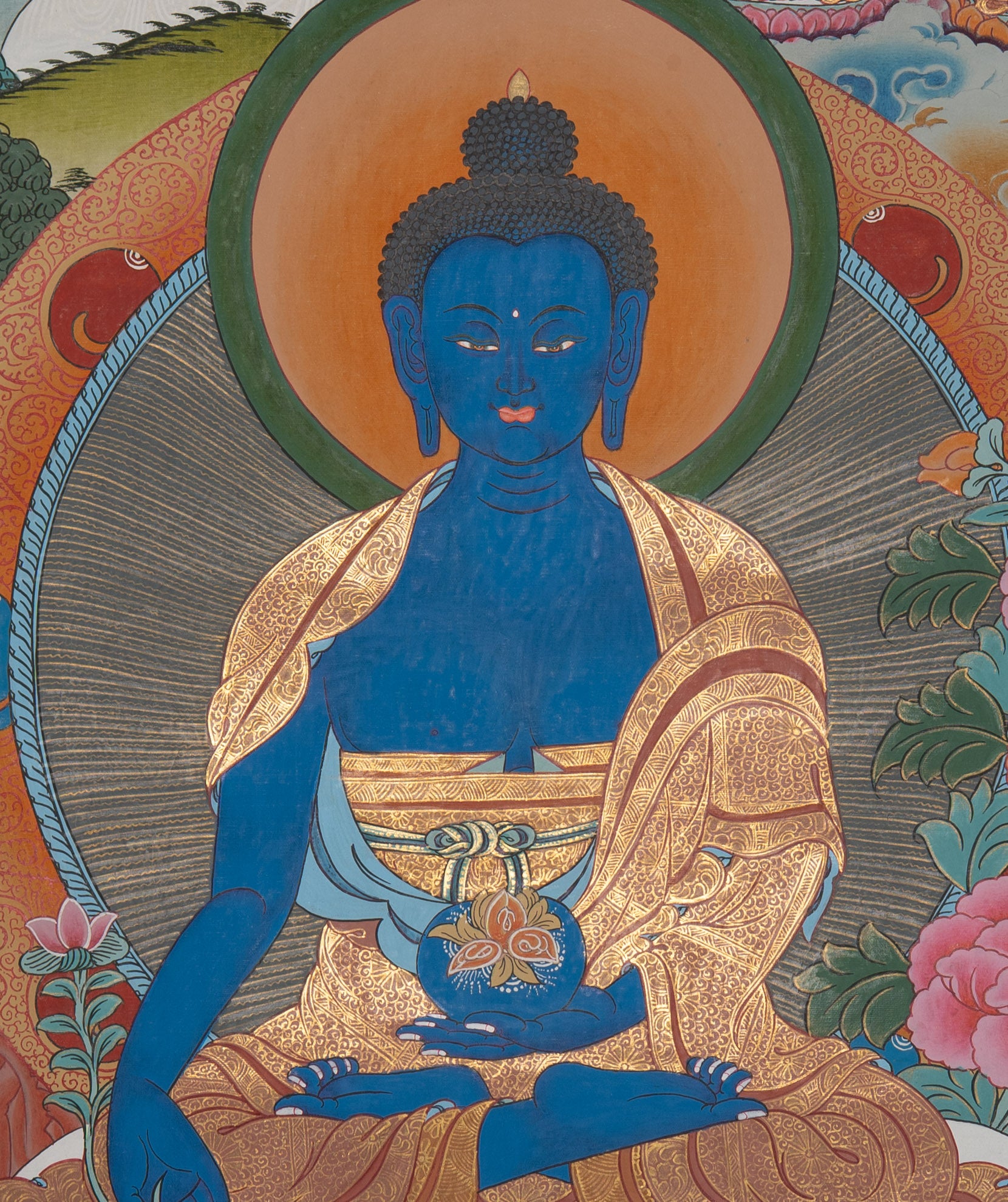 Medicine Buddha Thangka - Spiritual Art