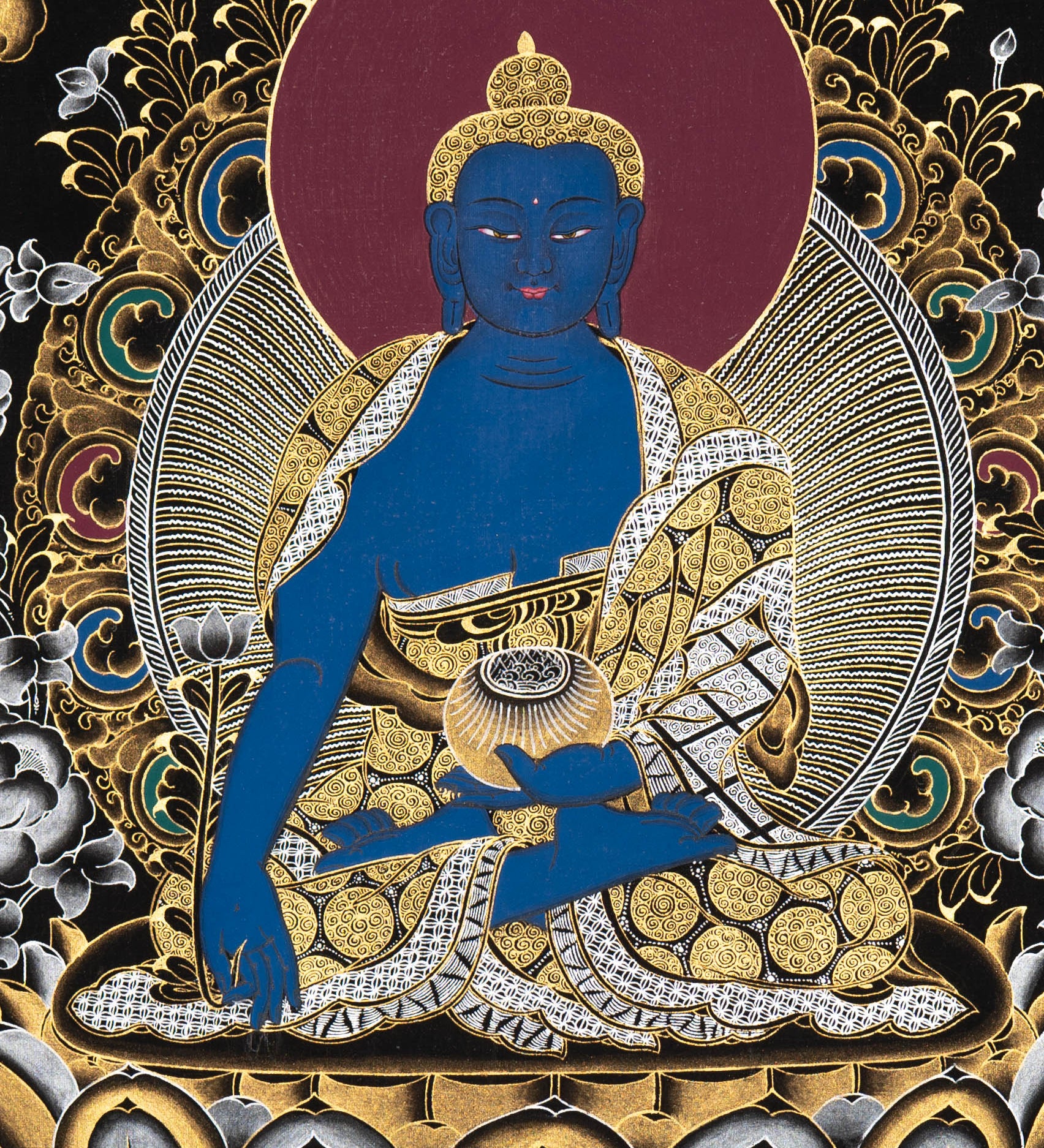 Healing Buddha Thangka Painting - Sacred Painting