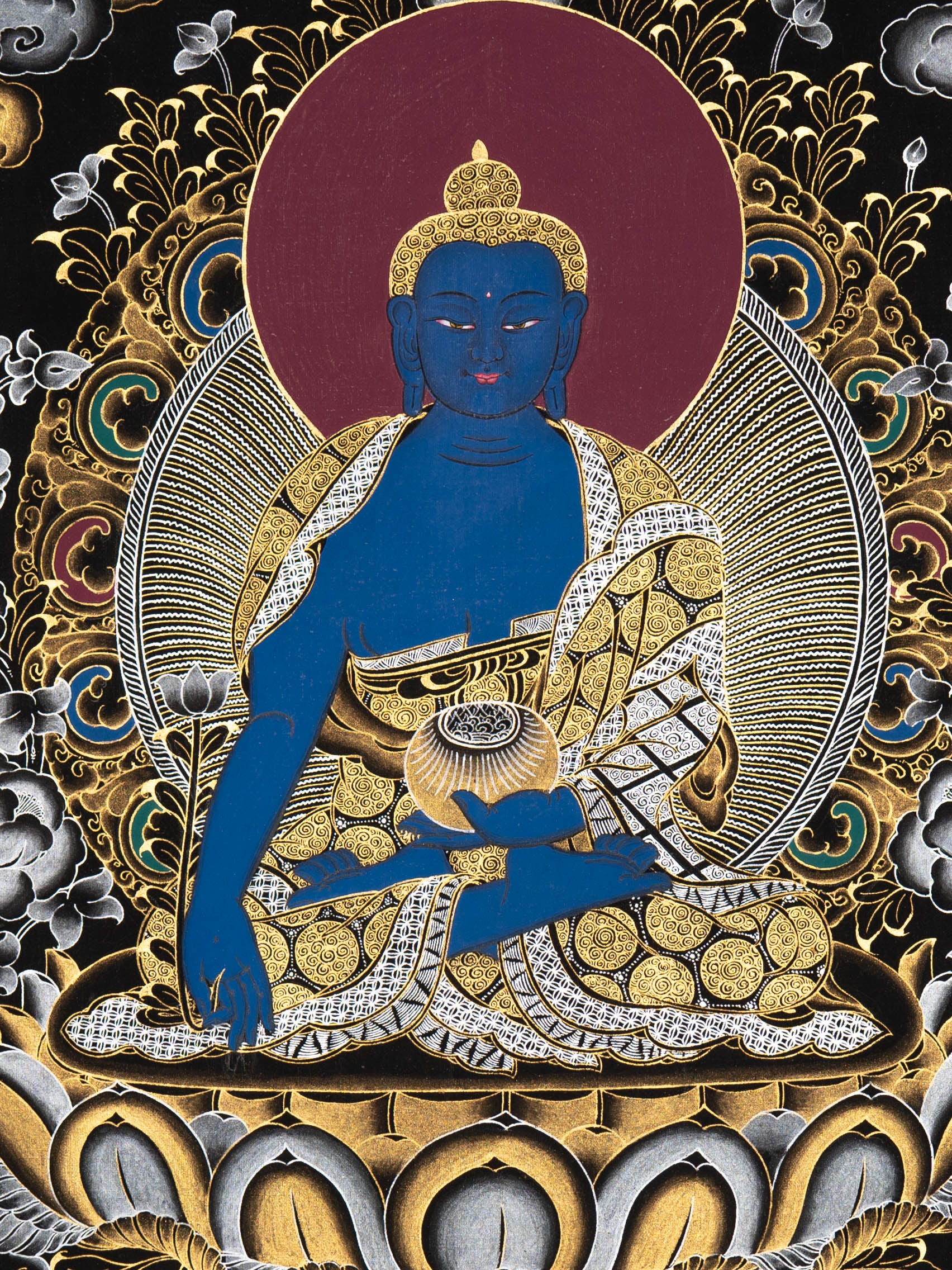 Healing Buddha Thangka Painting - Sacred Painting
