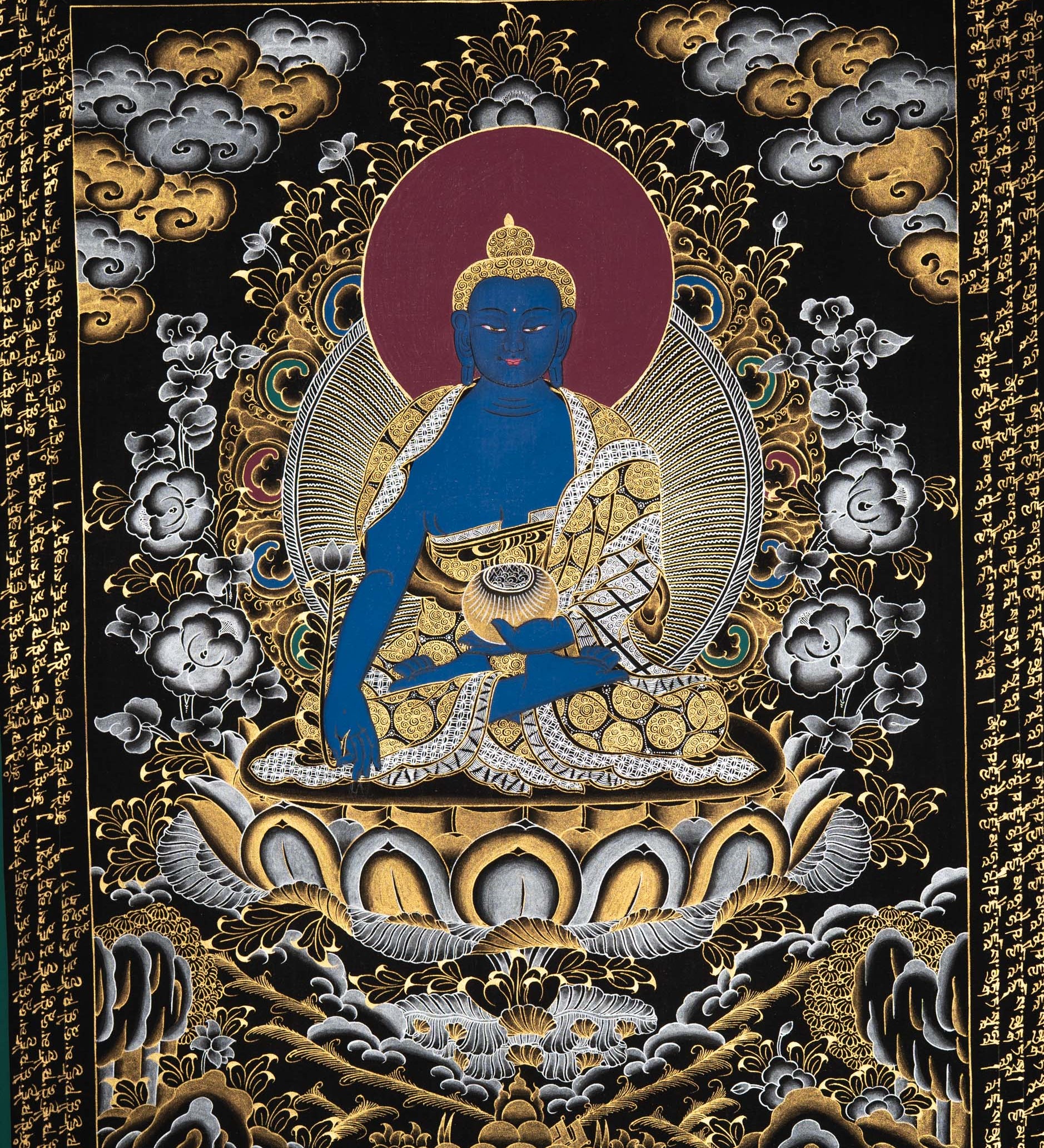 Healing Buddha Thangka Painting - Sacred Painting