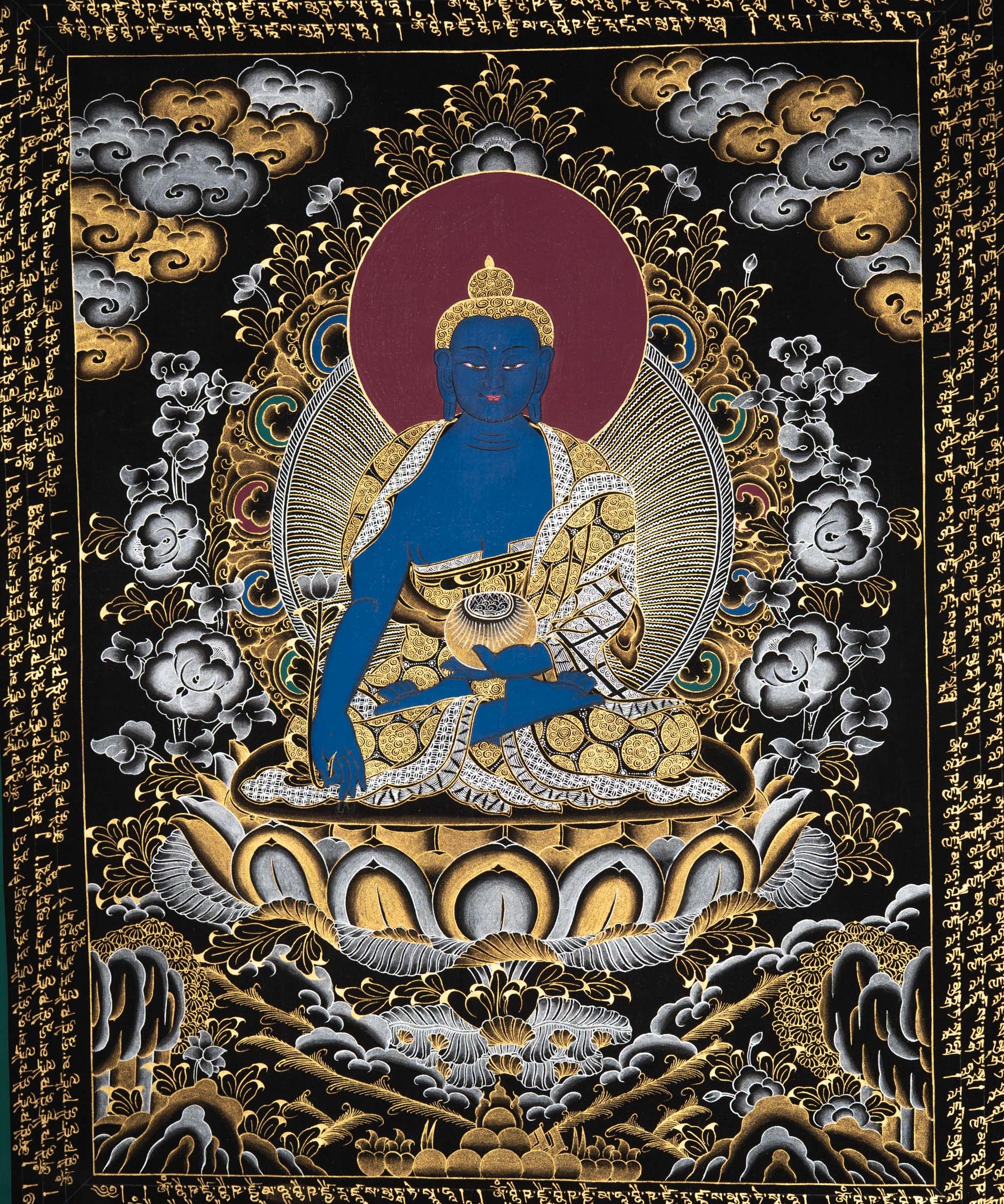 Healing Buddha Thangka Painting - Sacred Painting