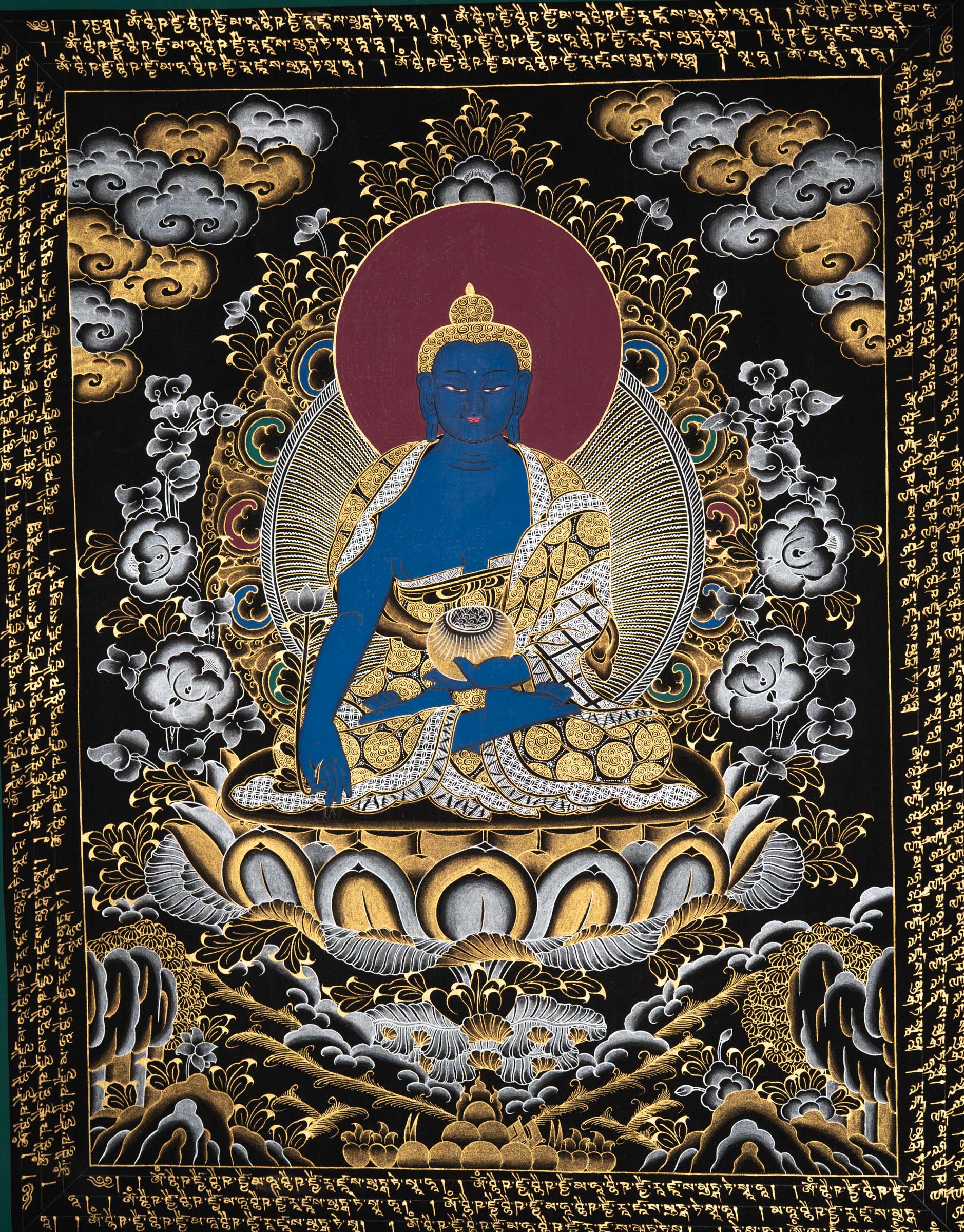 Healing Buddha Thangka Painting - Sacred Painting