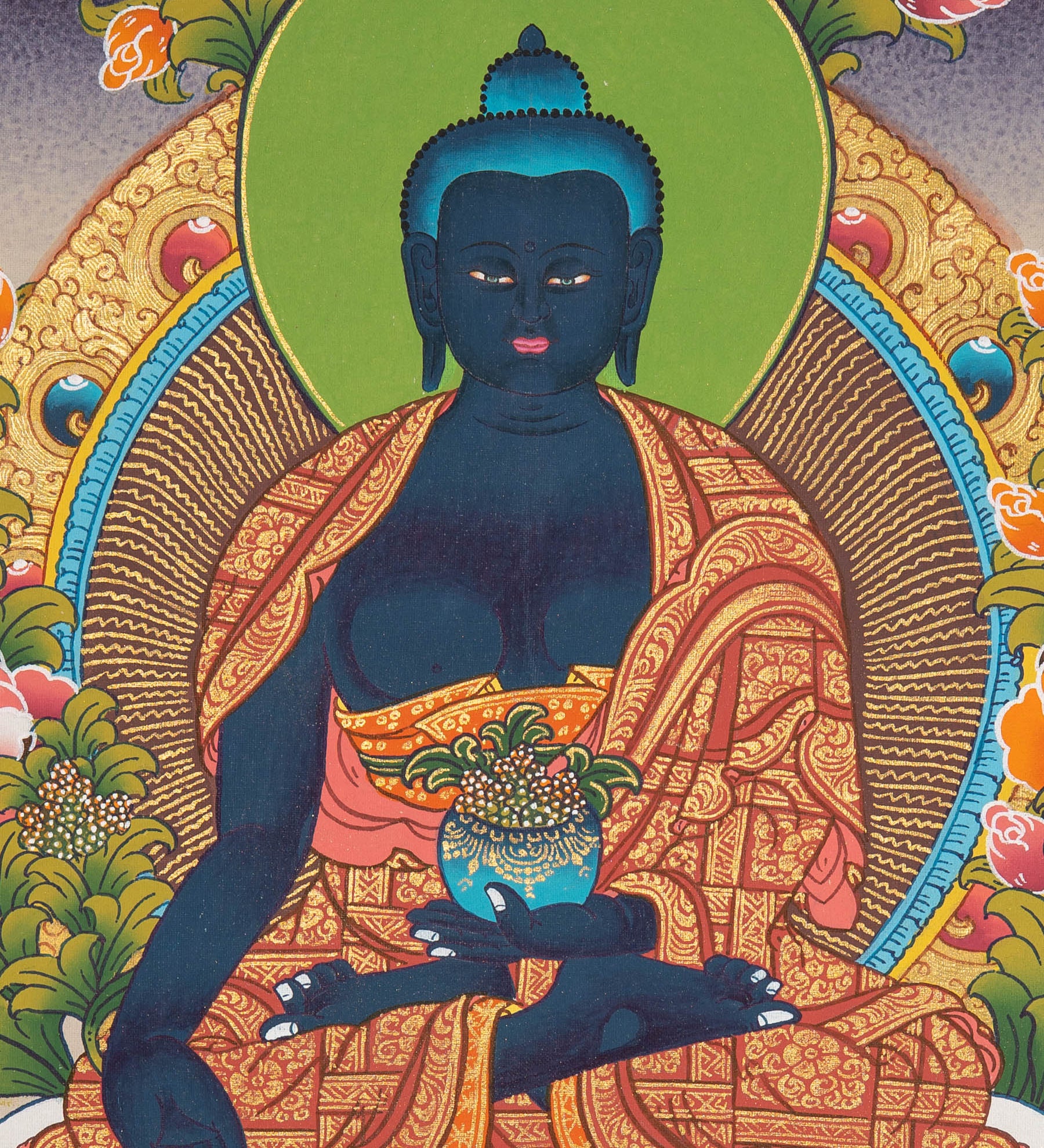 Medicine Buddha Thangka Painting - Sacred Painting