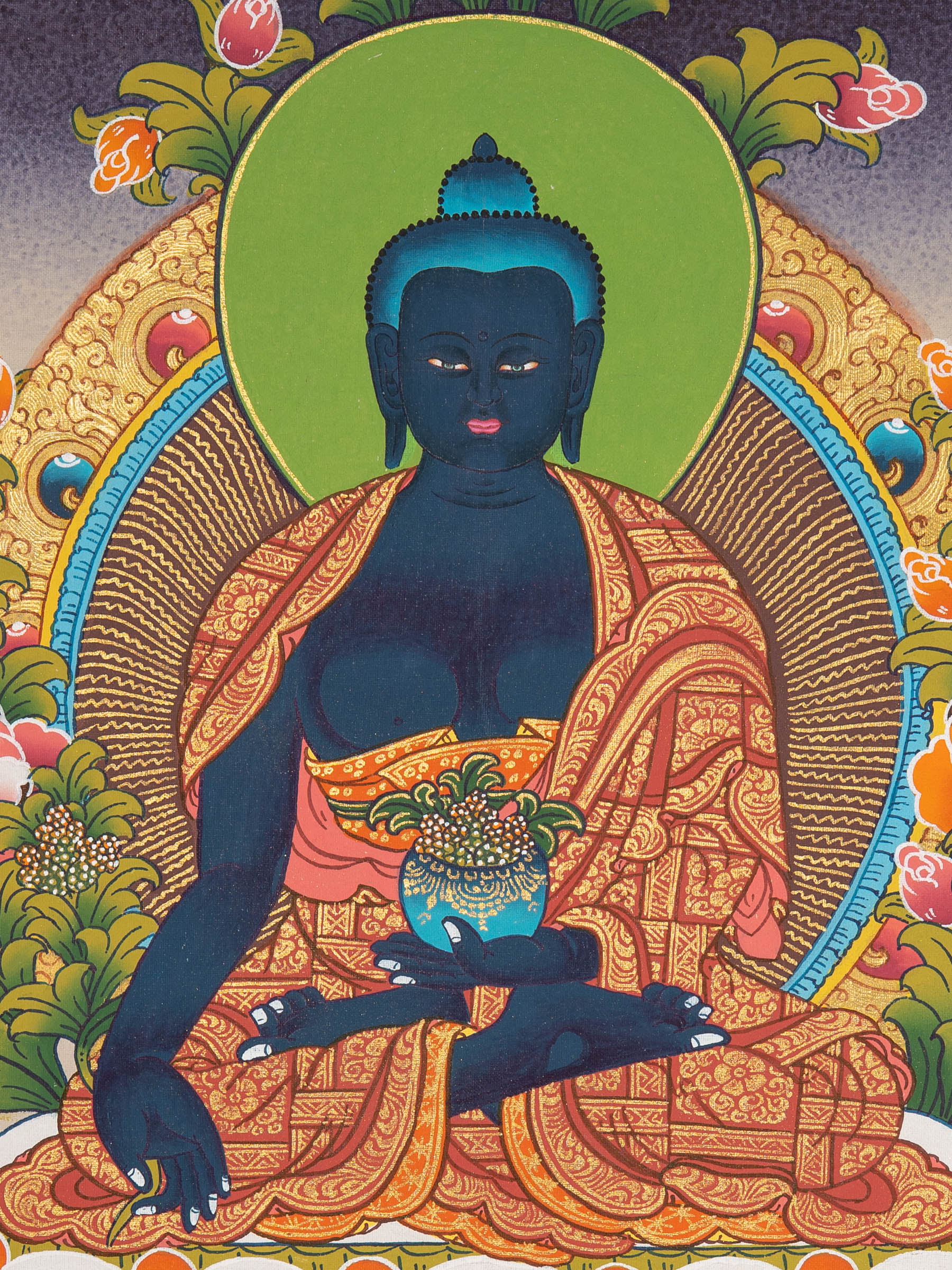 Medicine Buddha Thangka Painting - Sacred Painting
