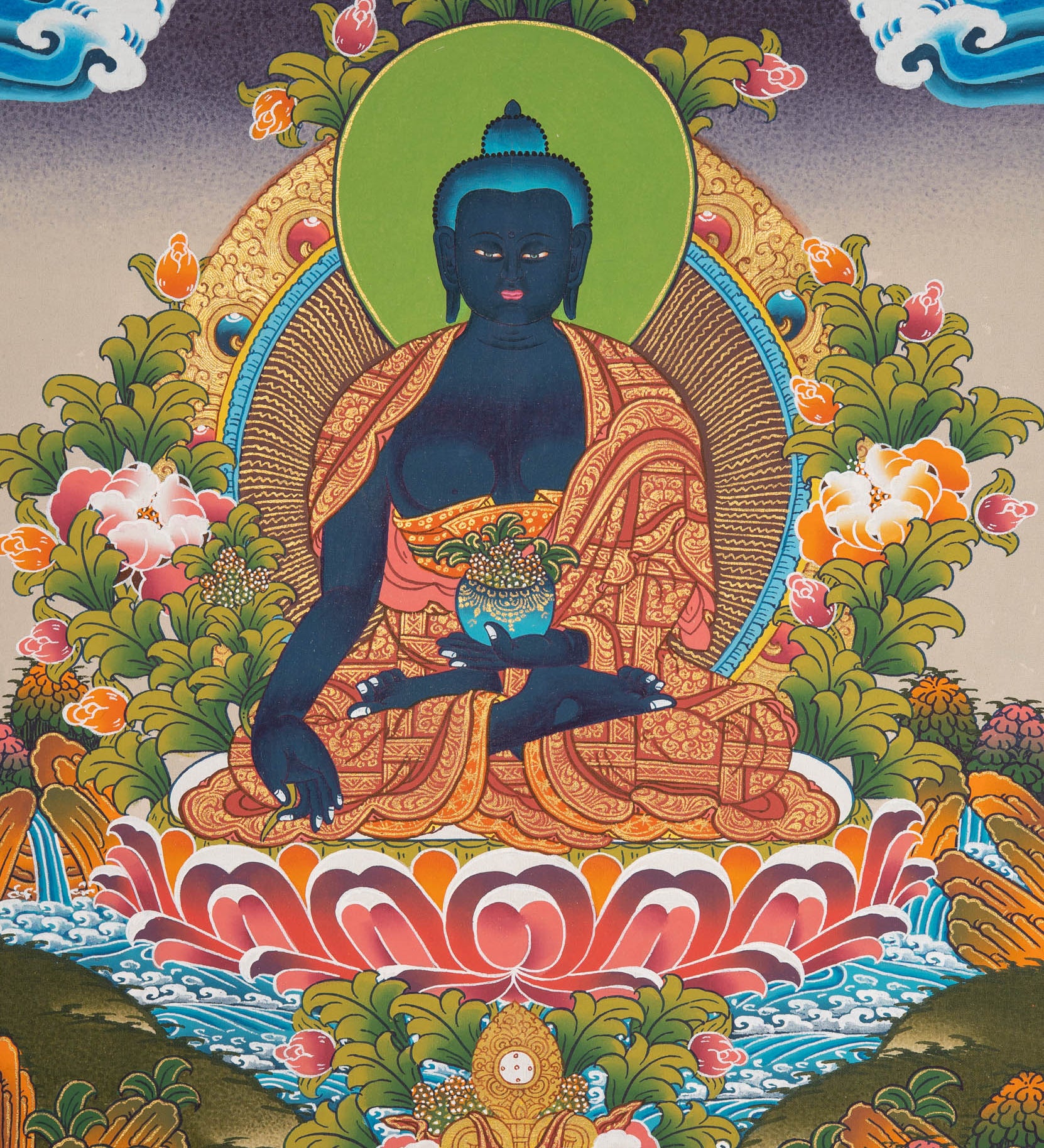 Medicine Buddha Thangka Painting - Sacred Painting