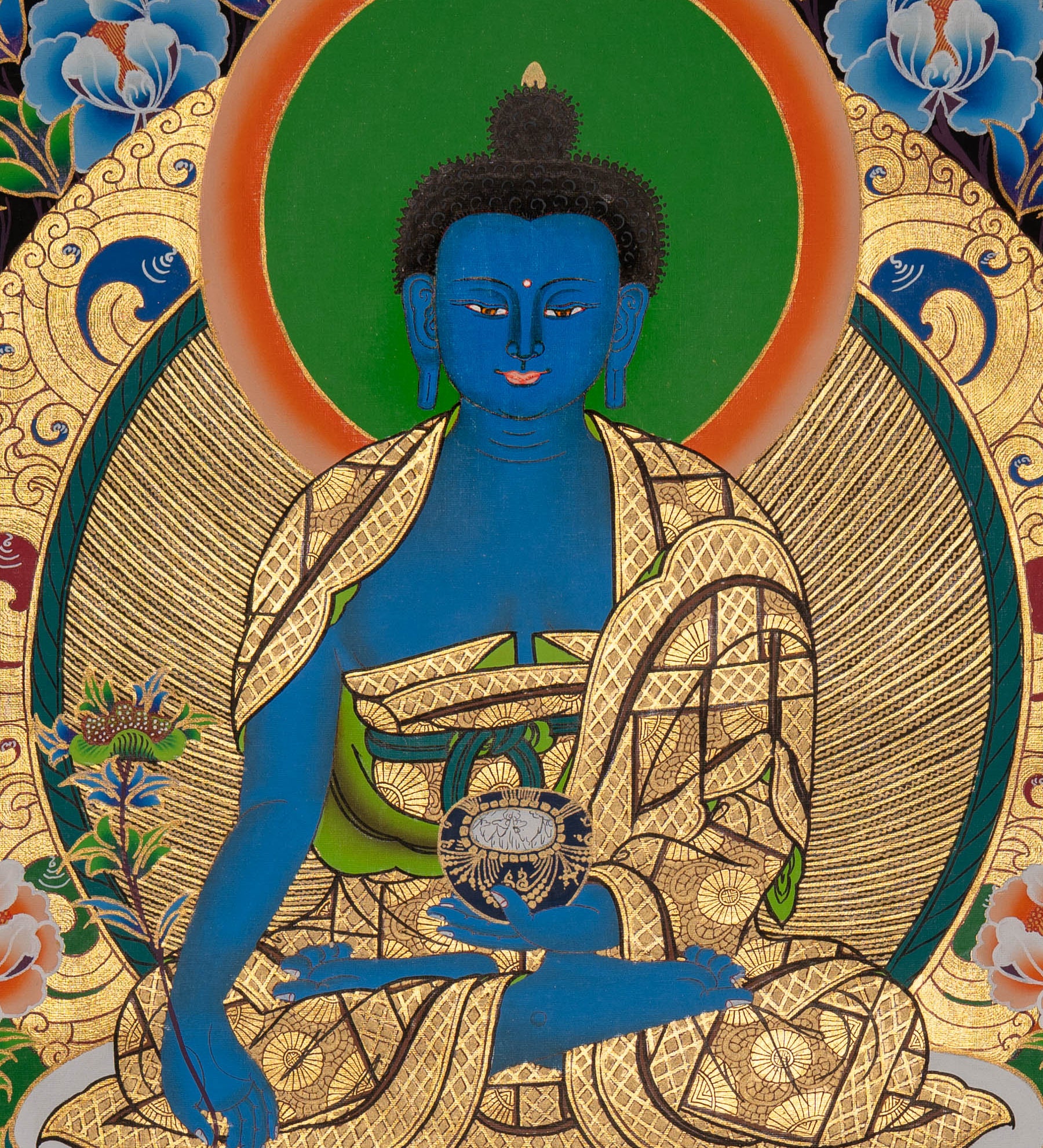 Medicine Buddha Thangka - Sacred Painting