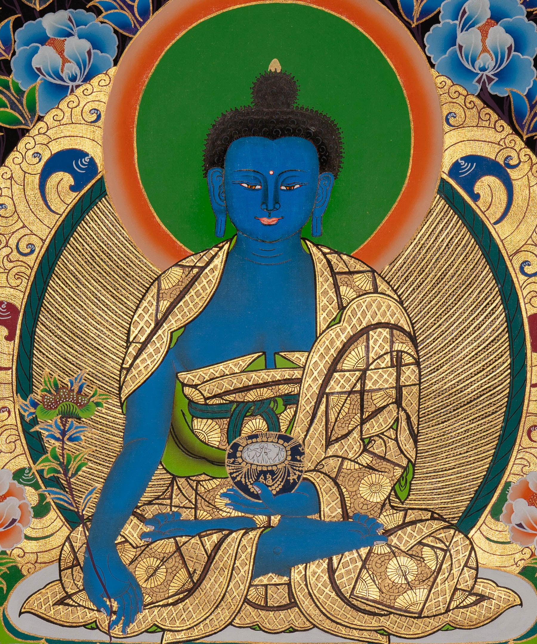 Medicine Buddha Thangka - Sacred Painting