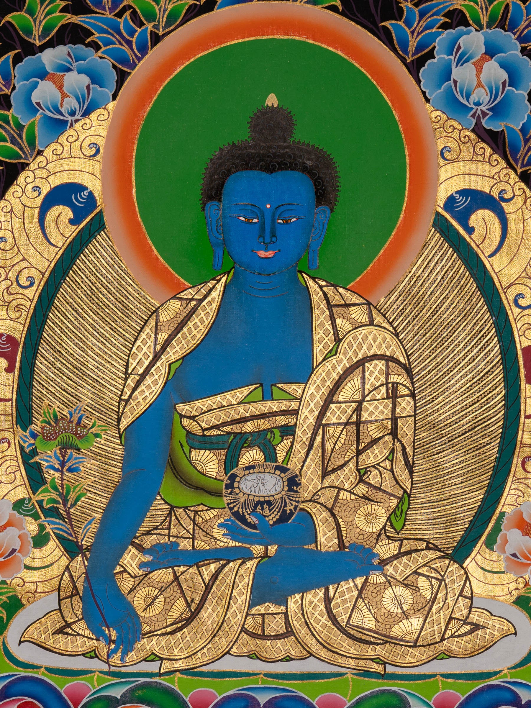 Medicine Buddha Thangka - Sacred Painting