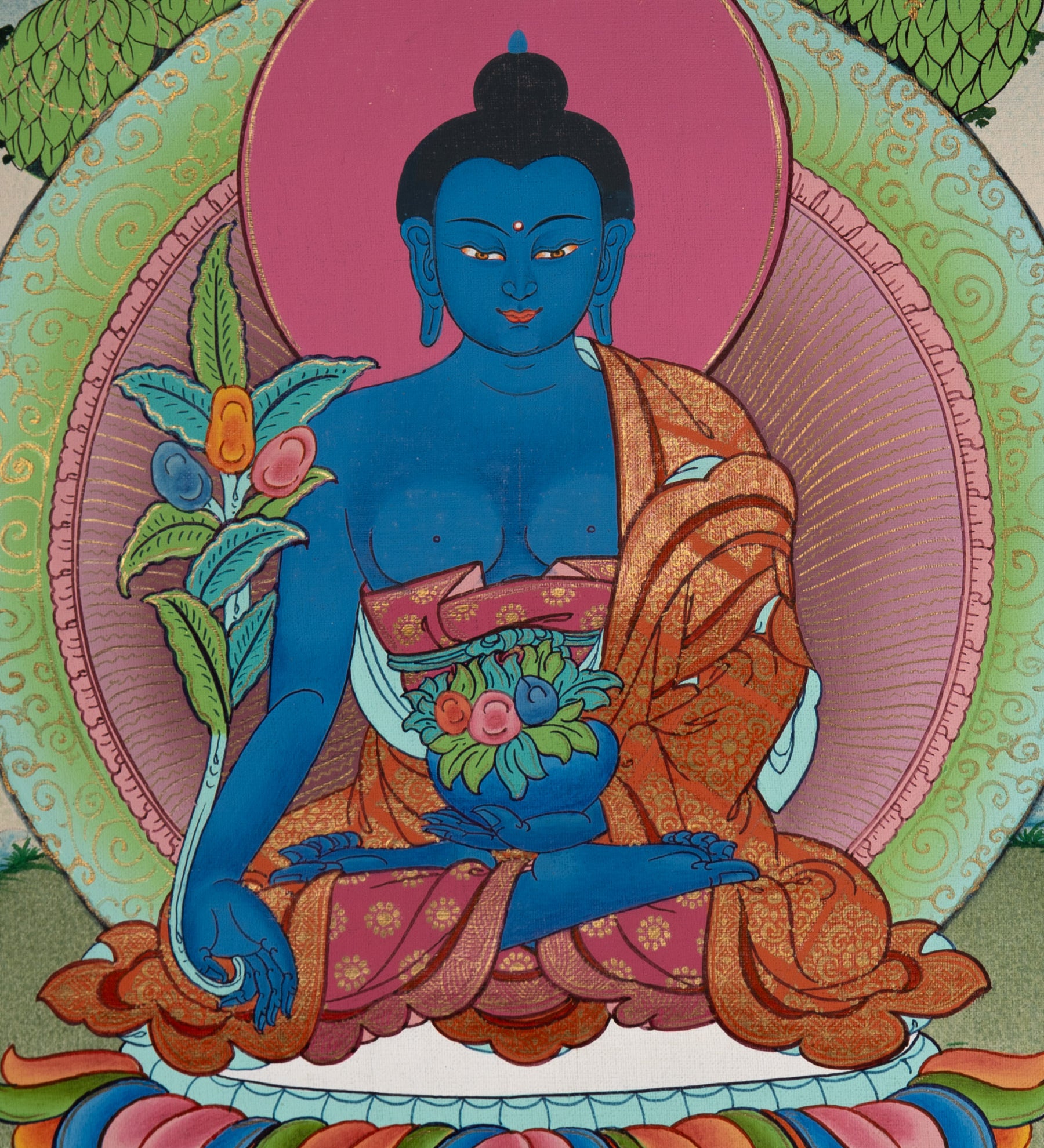 Medicine Buddha Thangka - Tibetan Art