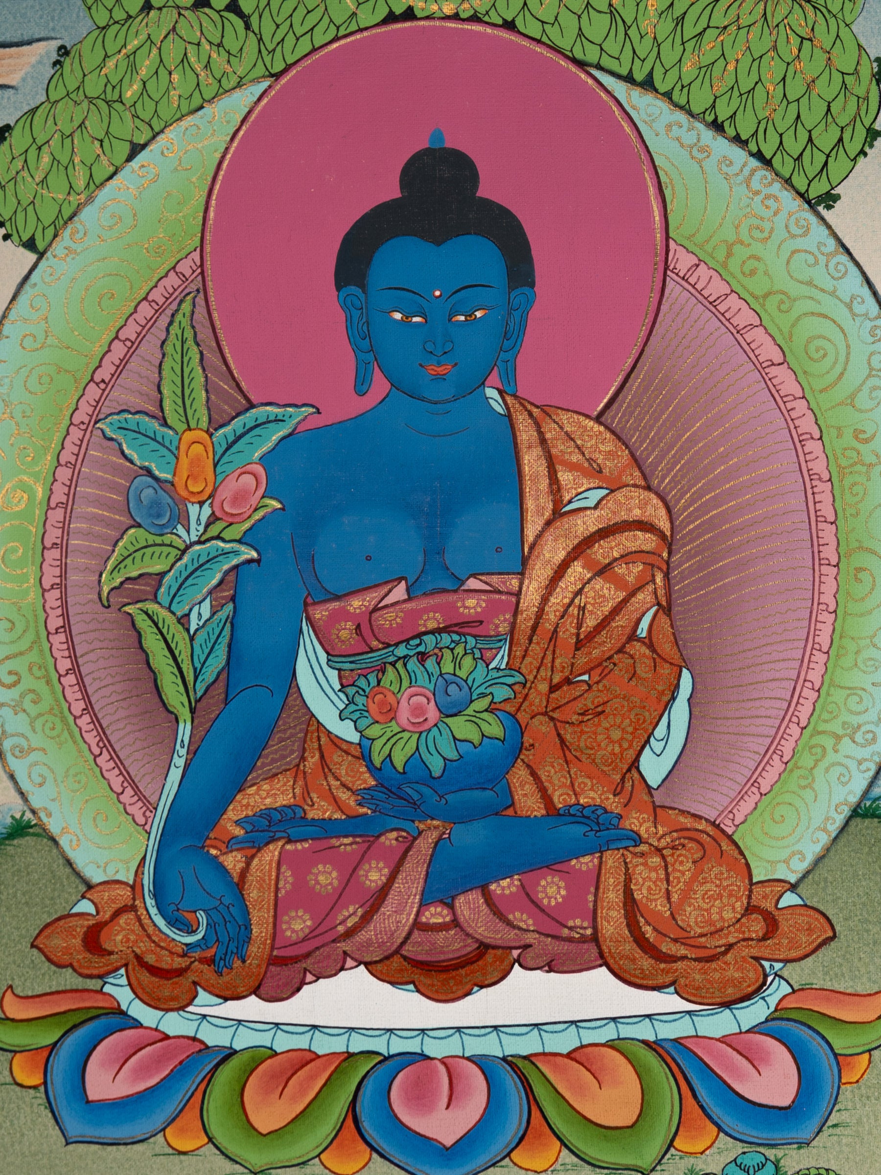 Medicine Buddha Thangka - Tibetan Art