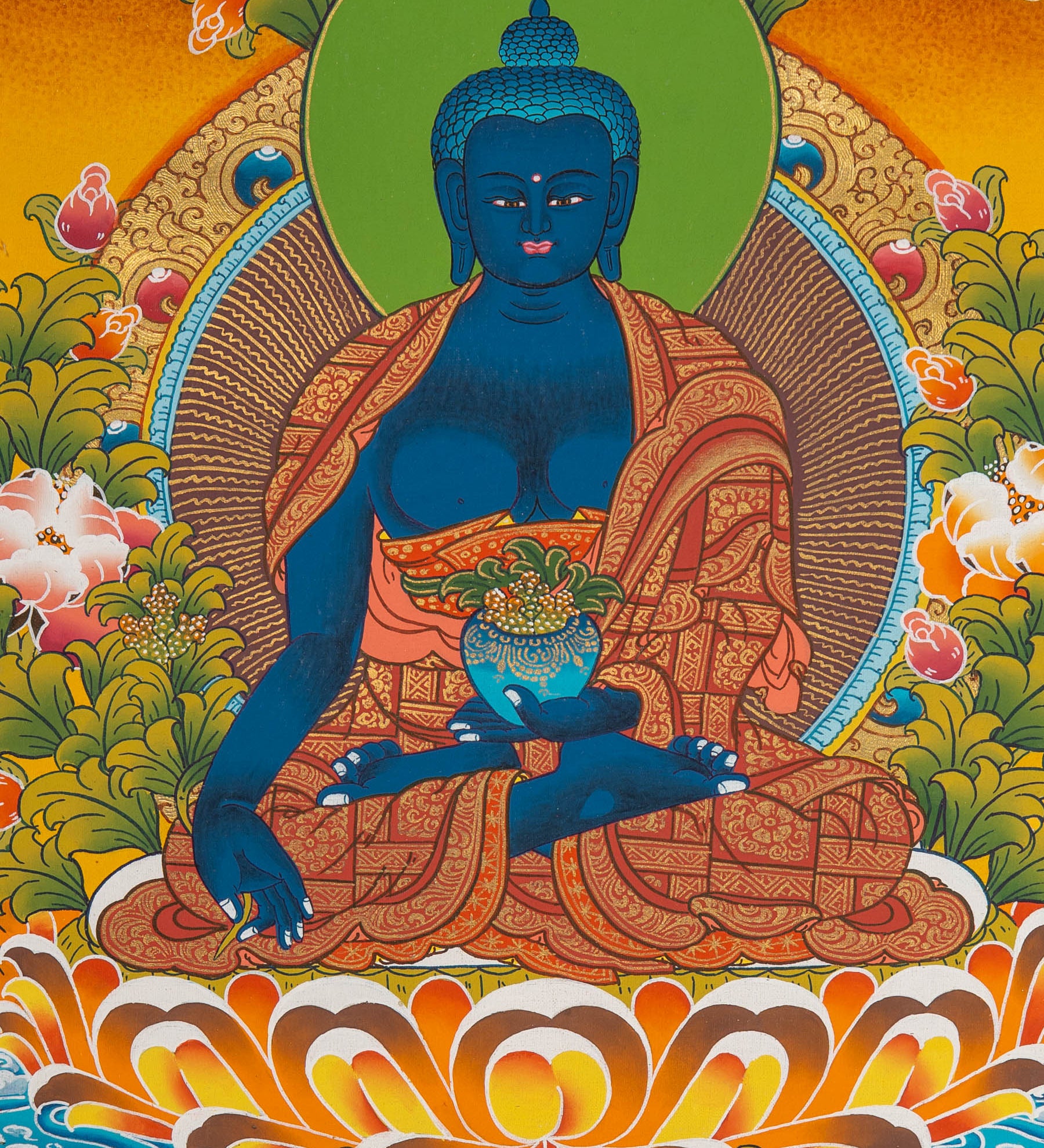 Bhaisajyaguru Thangka Painting - Tibetan Art